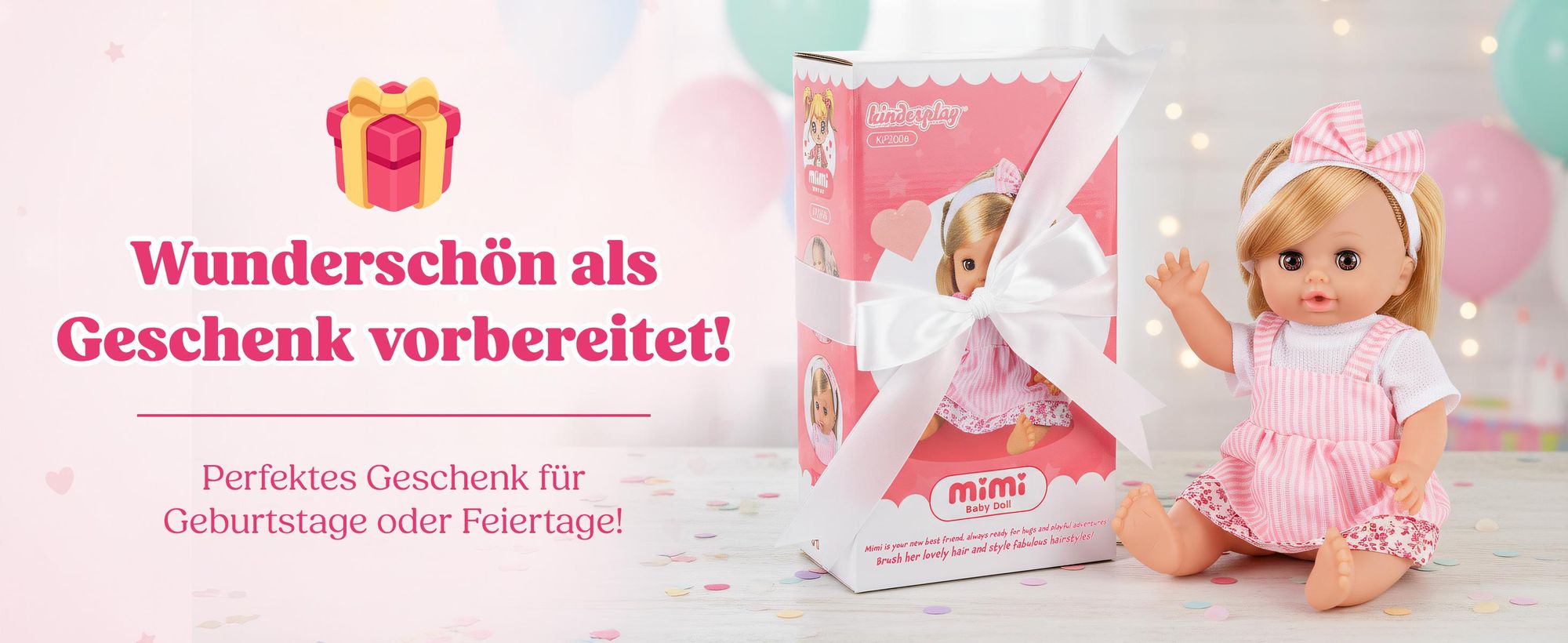 Interaktive Babypuppe MiMi 30 cm von Kinderplay – spricht, weint und schließt die Augen für realistisches Rollenspiel