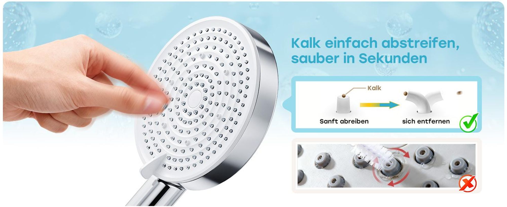 HOROW Duschsystem mit Thermostat, 5 Modi Strahlarten, große Regendusche Set Chrom, Duschsetit Thermostat, Höhenverstellbar, 30 cm Großem Kopfbrause