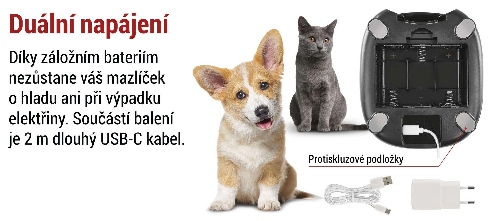 EMOS GoSmart automatické krmítko 4l, WLAN Pet Care s aplikací, pro kočky a psy s plánem, hlasovým záznamem, dávkováním 1-10 jídel, černá barva