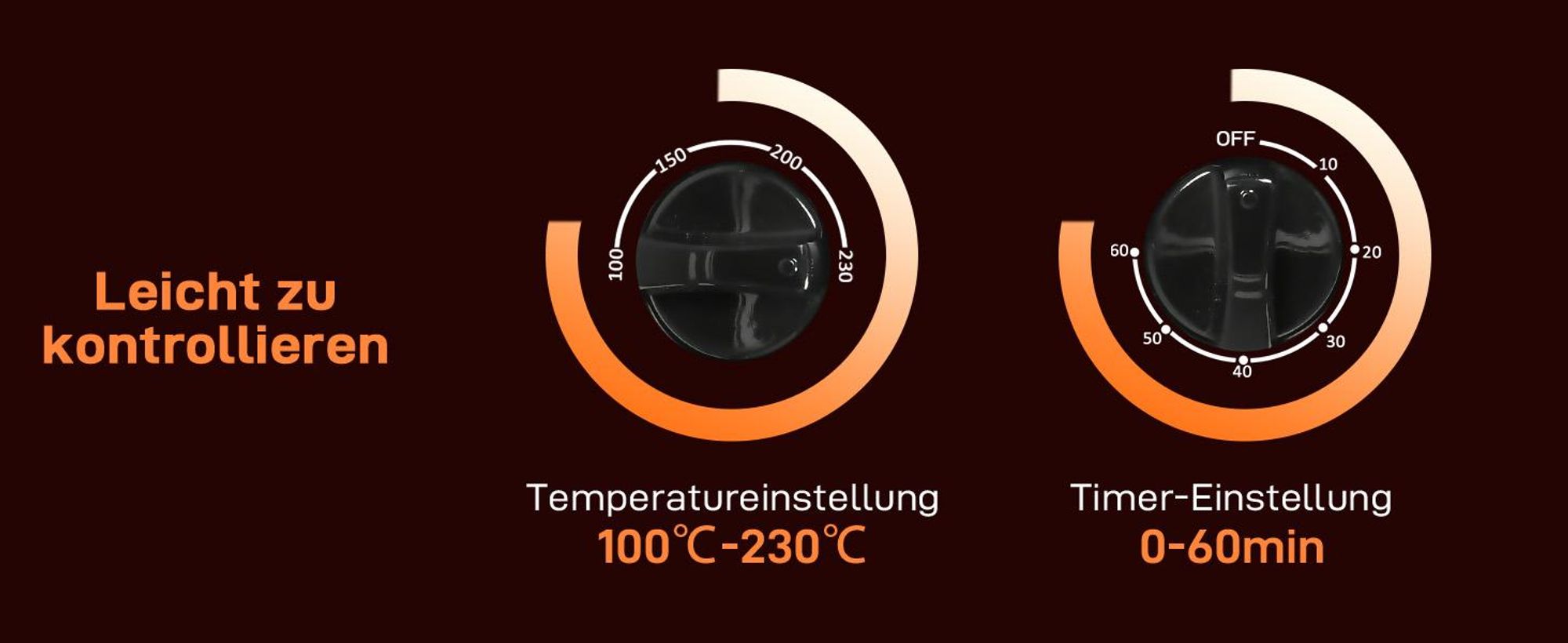 HOMCOM Mini Backofen 10 Liter 750W Kleiner Elektrobackofen, Schwarz