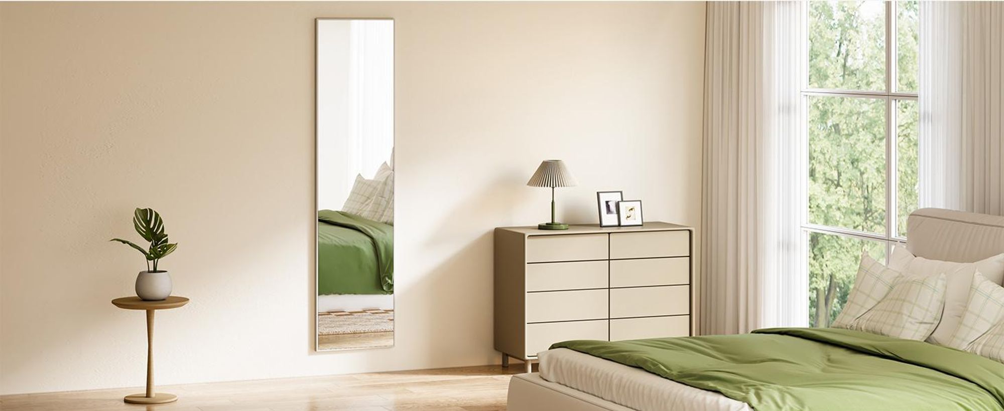 S'AFIELINA Specchio a figura intera Specchio a stelo 160 x 40 cm Cornice in metallo argento Cornice HD Grande specchio a stelo per spogliatoio/camera da letto/soggiorno