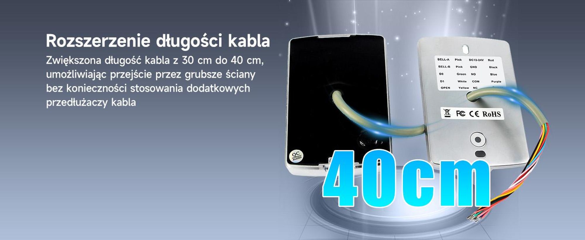 Retekess T-AC04 Inteligentna blokada drzwi IP68 System dostępu PIN 125KHz RFID Wodoodporny, podświetlany, antykradzieżowy, odpowiedni do sklepów mieszkalnych