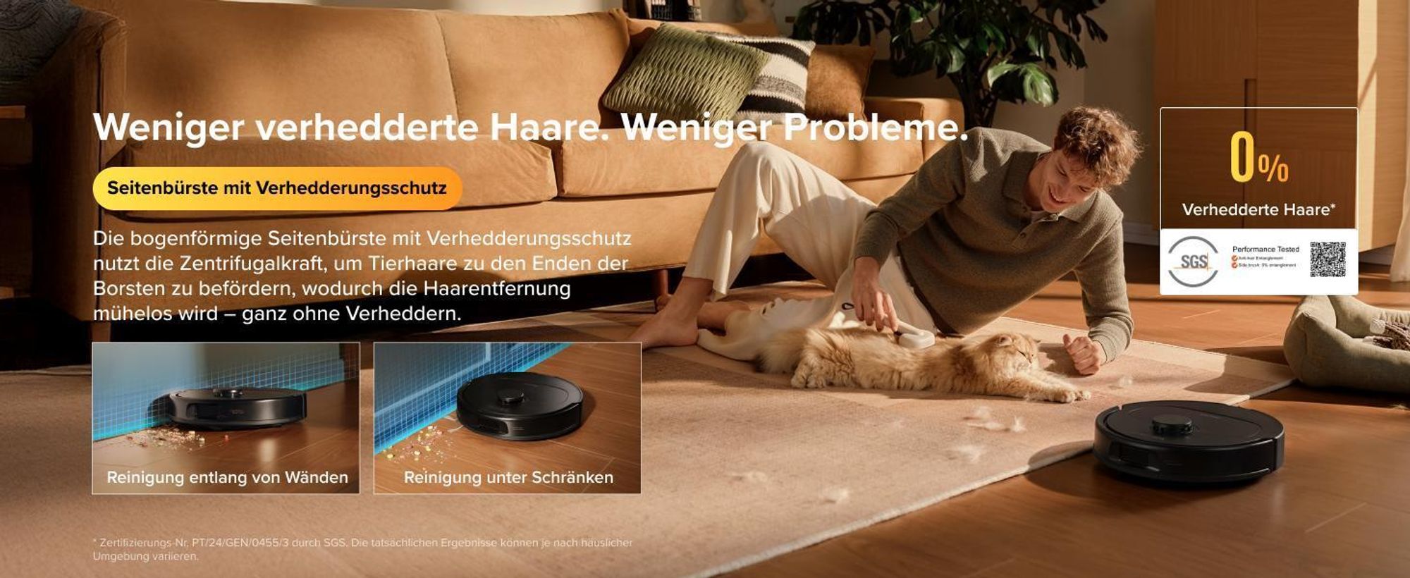 Roborock Qrevo S Pro Set Staubsauger Roboter mit Wischfunktion, 18.500Pa(Upgrade von QV 35A), Anti-Tangle System, 75 °C Heißwasser-Moppwäsche, Schwarz