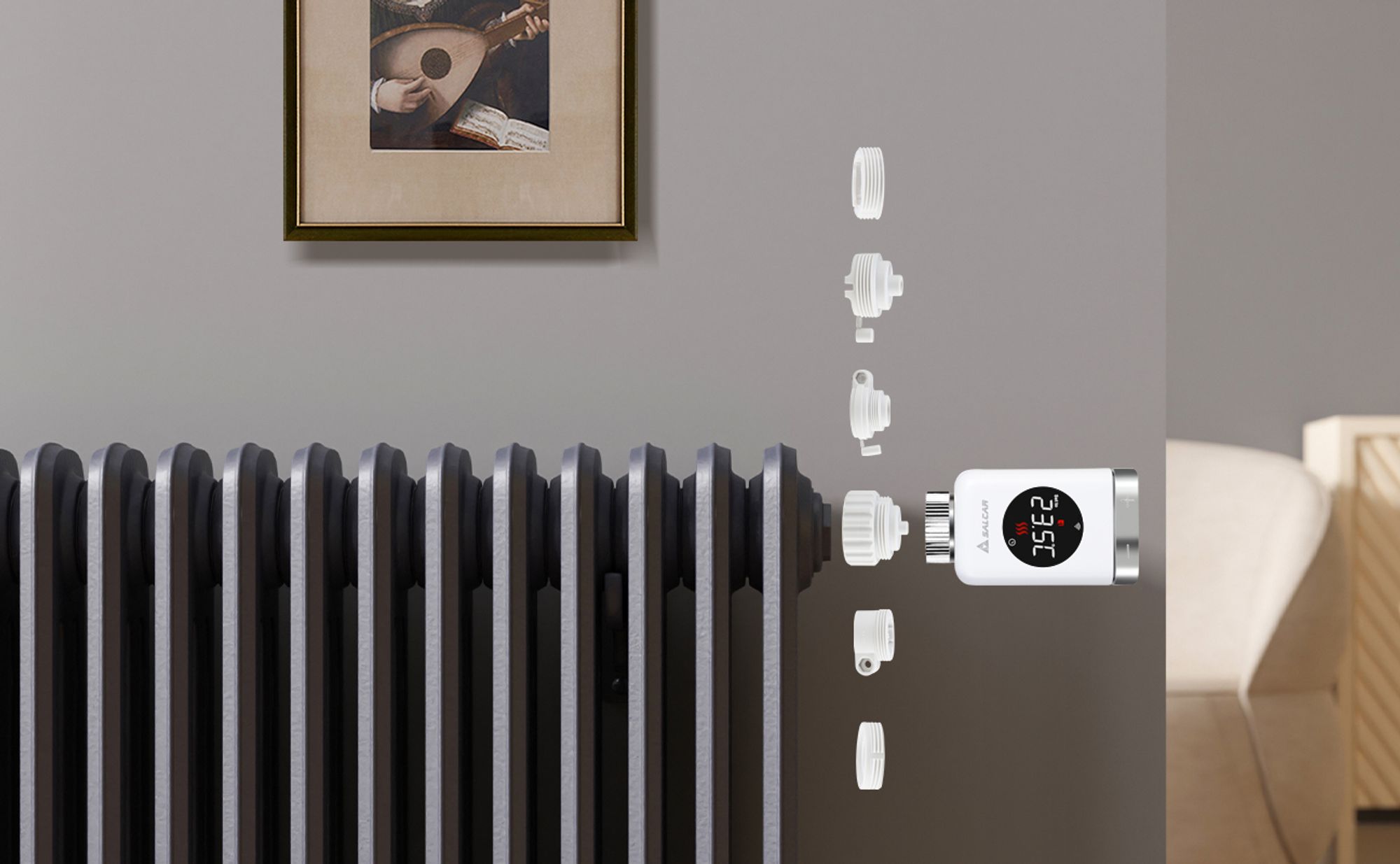 Salcar 3er Set Smart Home Heizkörperthermostat WIFI Elektronisch Heizungsthermostat Lcd mit Amazon Alexa & Google Assistant Thermostat Heizkörper