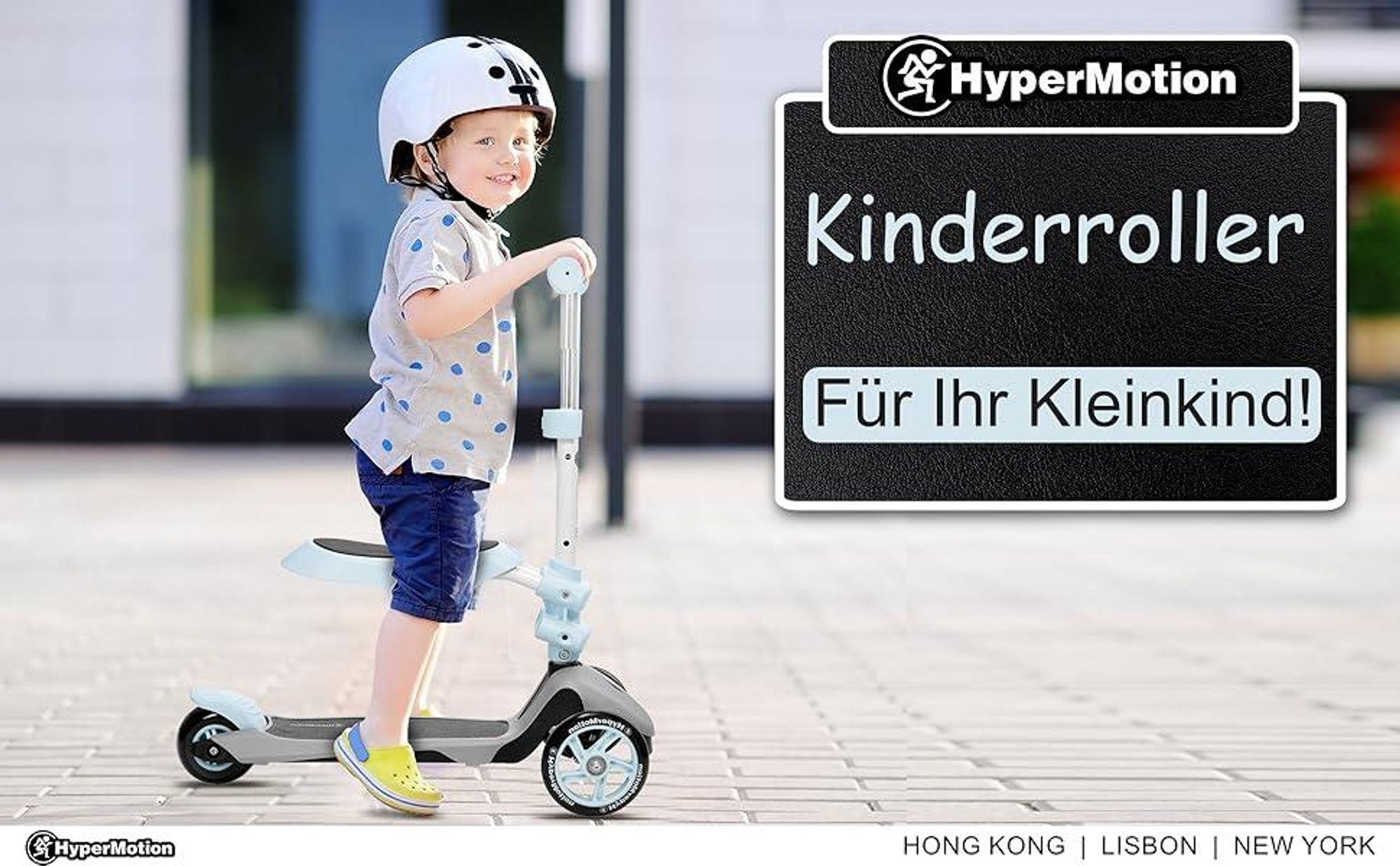 Kinderroller Dreirad Scooter - Tretroller Cityroller 3 in1 für Mädchen und Jungen in Blau