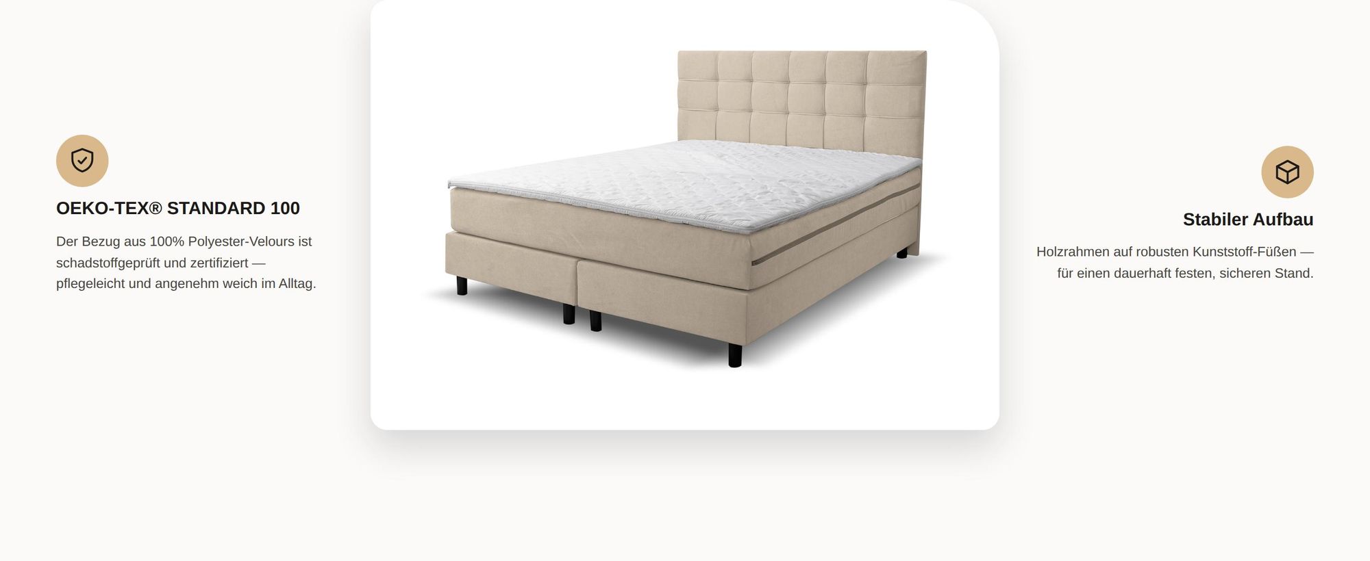 VENASI Boxspringbett 180x200, Boss Doppelbett Schwarz Velourstoff