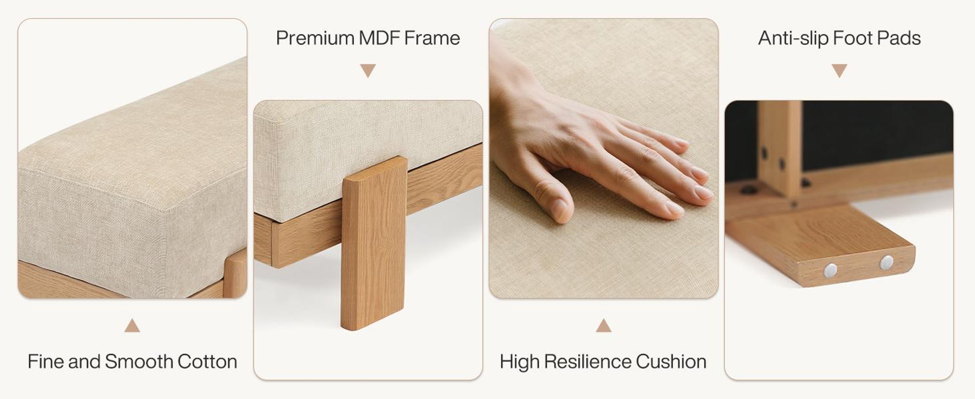Tribesigns Schuhbank, 140 cm gepolsterte Eingangsbank, Landhaus-schmale Sitzbank, Betthocker mit stoffgepolstertem Sitz und MDF-Gestell, Sitzbänke
