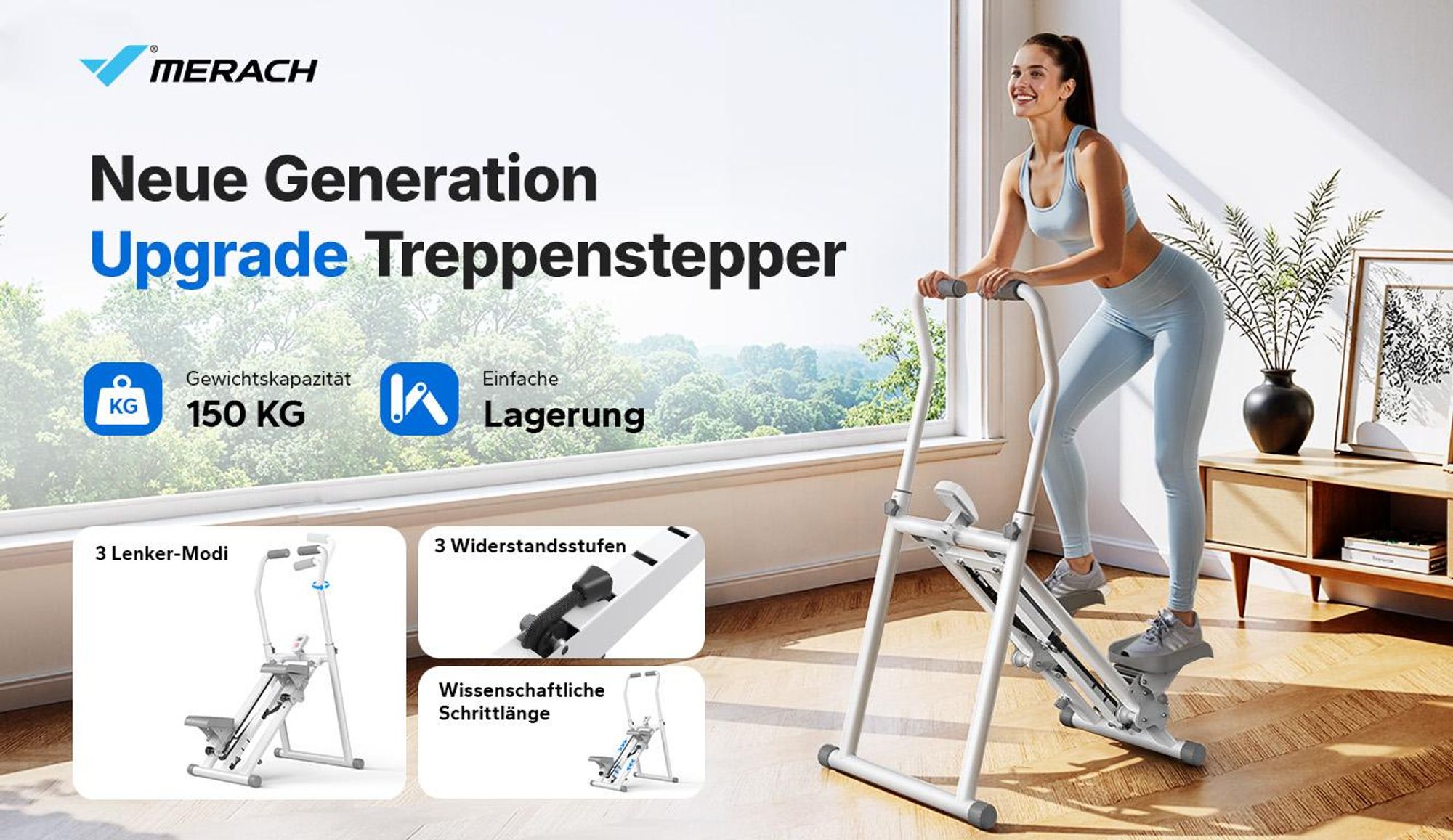 Stepper für Zuhause – 2026 Treppensteiger, vertikaler Klettertrainer, Ganzkörper-Workout, rutschfeste Pedale, langlebiges Fitnessgerät