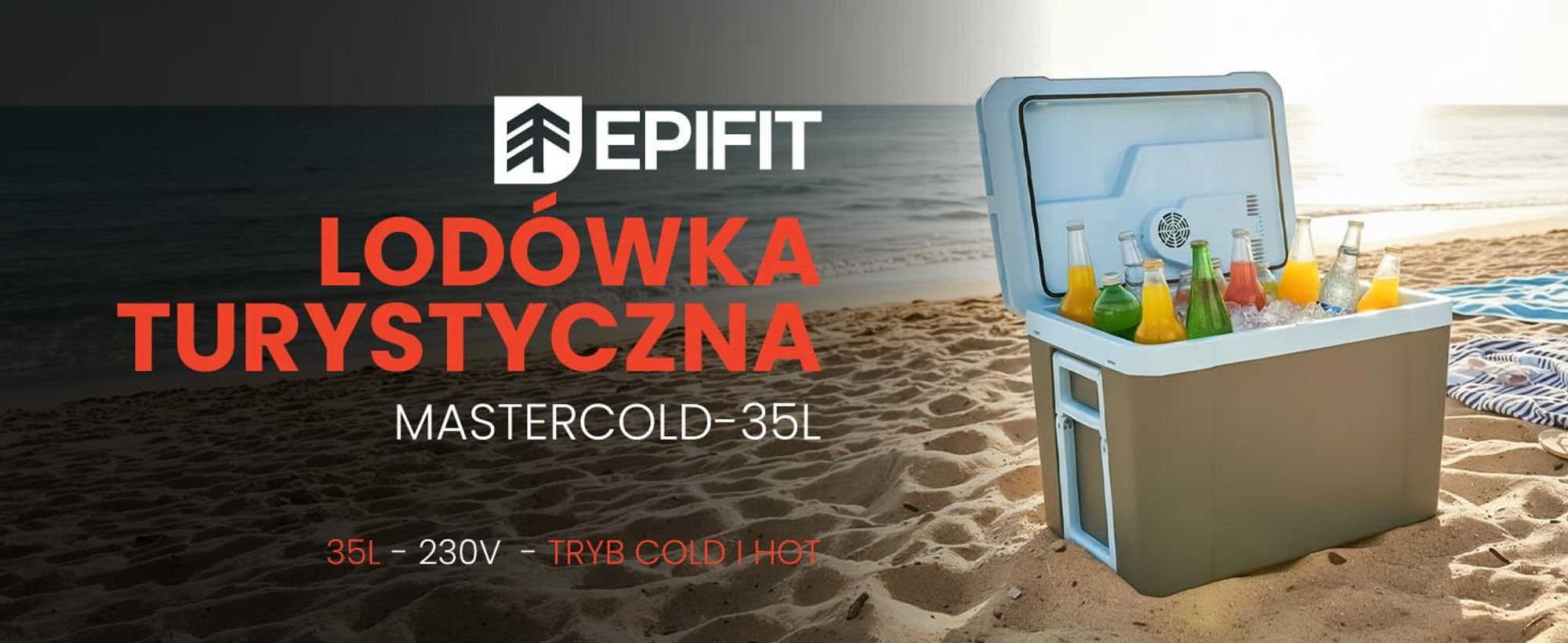Przenośna lodówka turystyczna o pojemności 35 litrów z funkcją chłodzenia i grzania na kółkach
