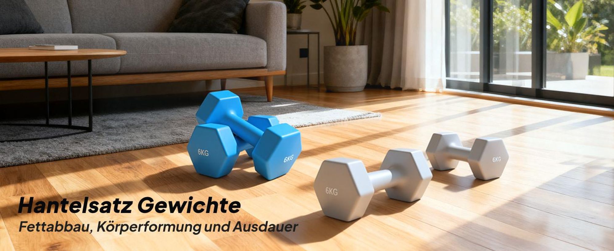SPORTNOW Hanteln 2er Set Kurzhanteln 2x6kg Hantelset Dumbbells für Krafttraining