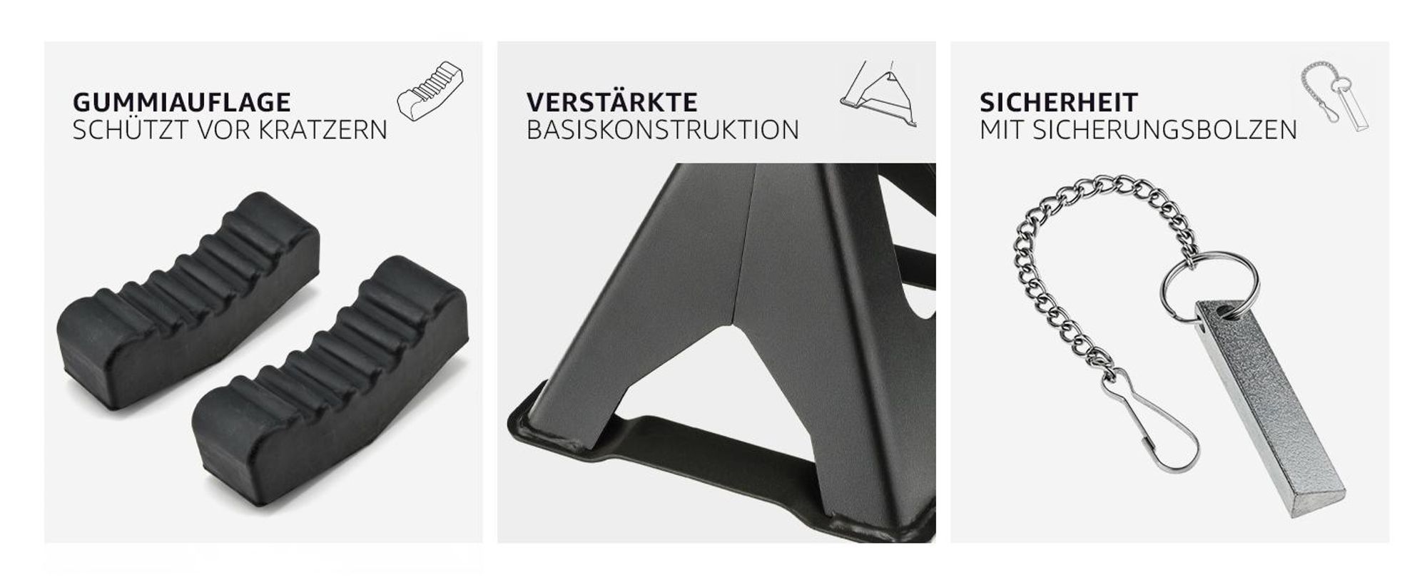 STIX 1 Paar (2 Stuck) Unterstellbocke, Tragkraft 6T, JS-6T, Sicherungsstift