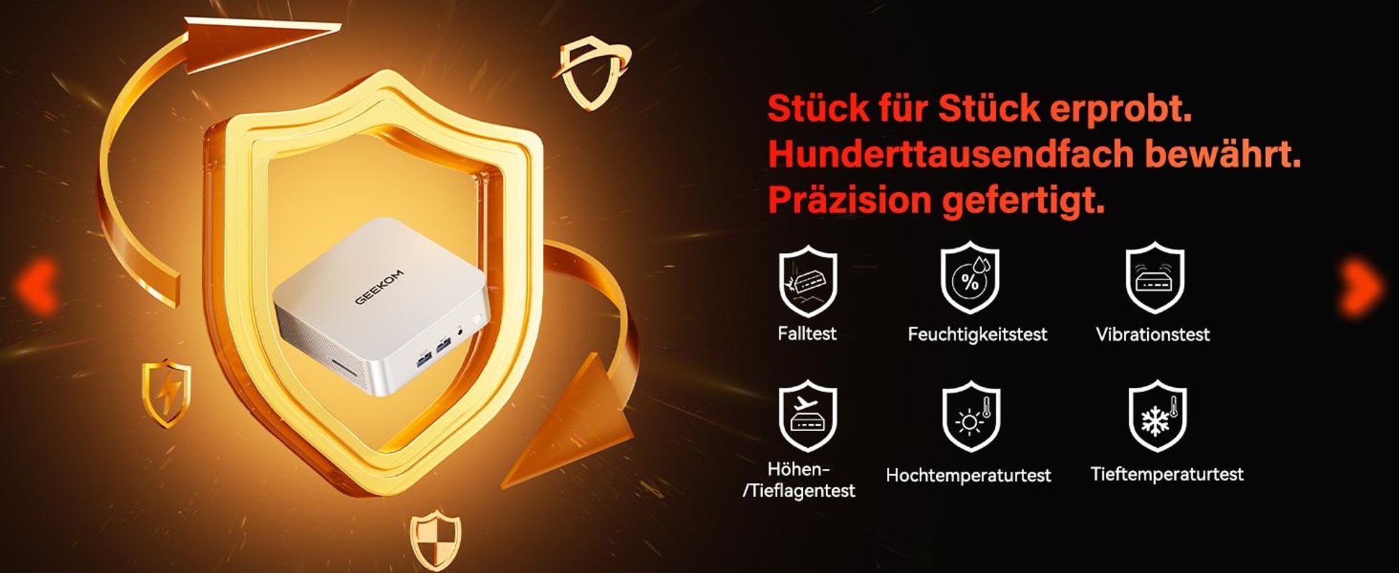 GEEKOM A7 Mini PC, AMD Ryzen 7 7730U, 32GB RAM, 500GB SSD, bis 64GB+4TB, vorinstalliertes System, Dual 2,5G LAN, Wi-Fi 6E, BT 5.4, 4 Modi, SD-Slot, 8K