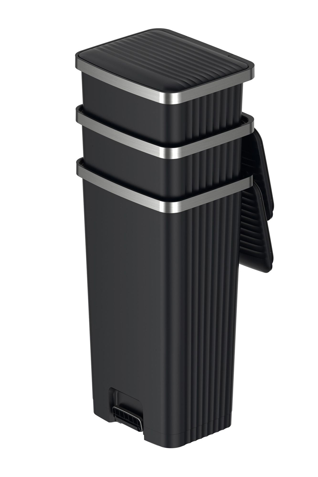 EKO - Hana 2 Pedaalemmer 90 liter - Plastic - Schwarz