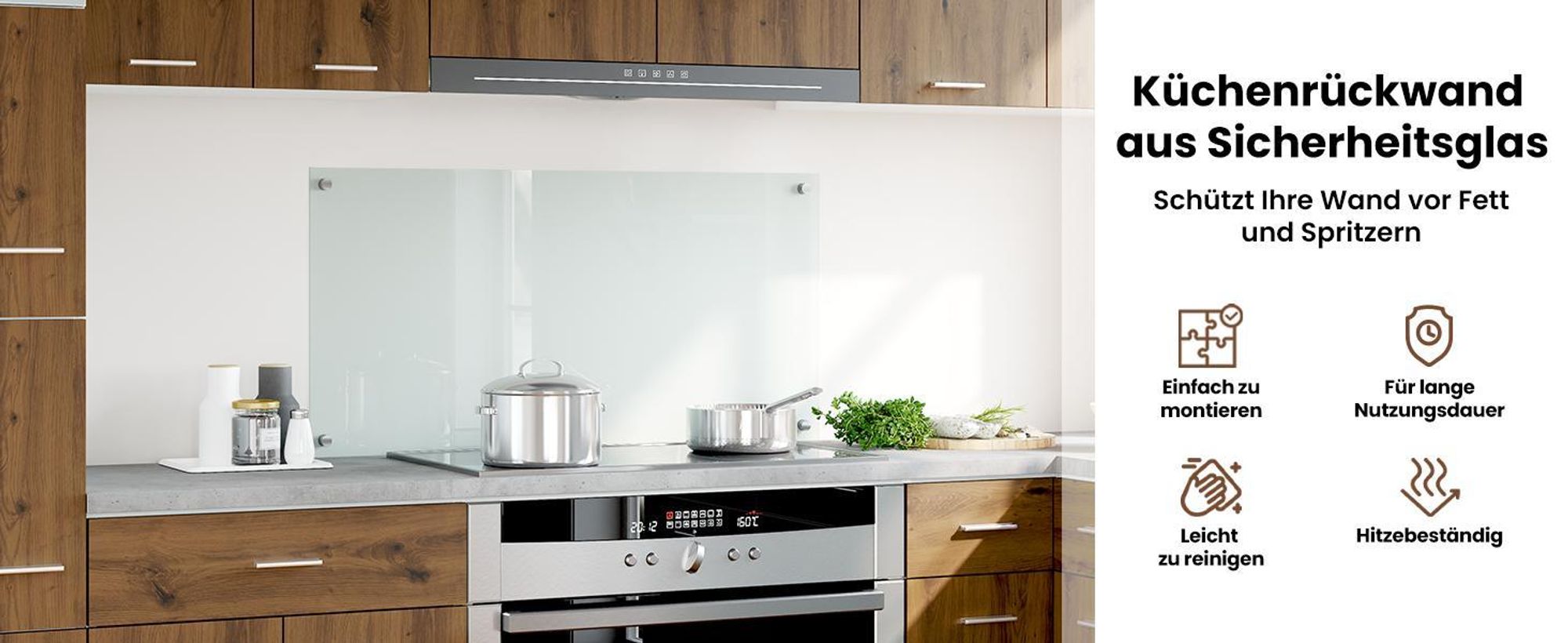 vidaXL Küchenrückwand Transparent 100×50 cm Hartglas