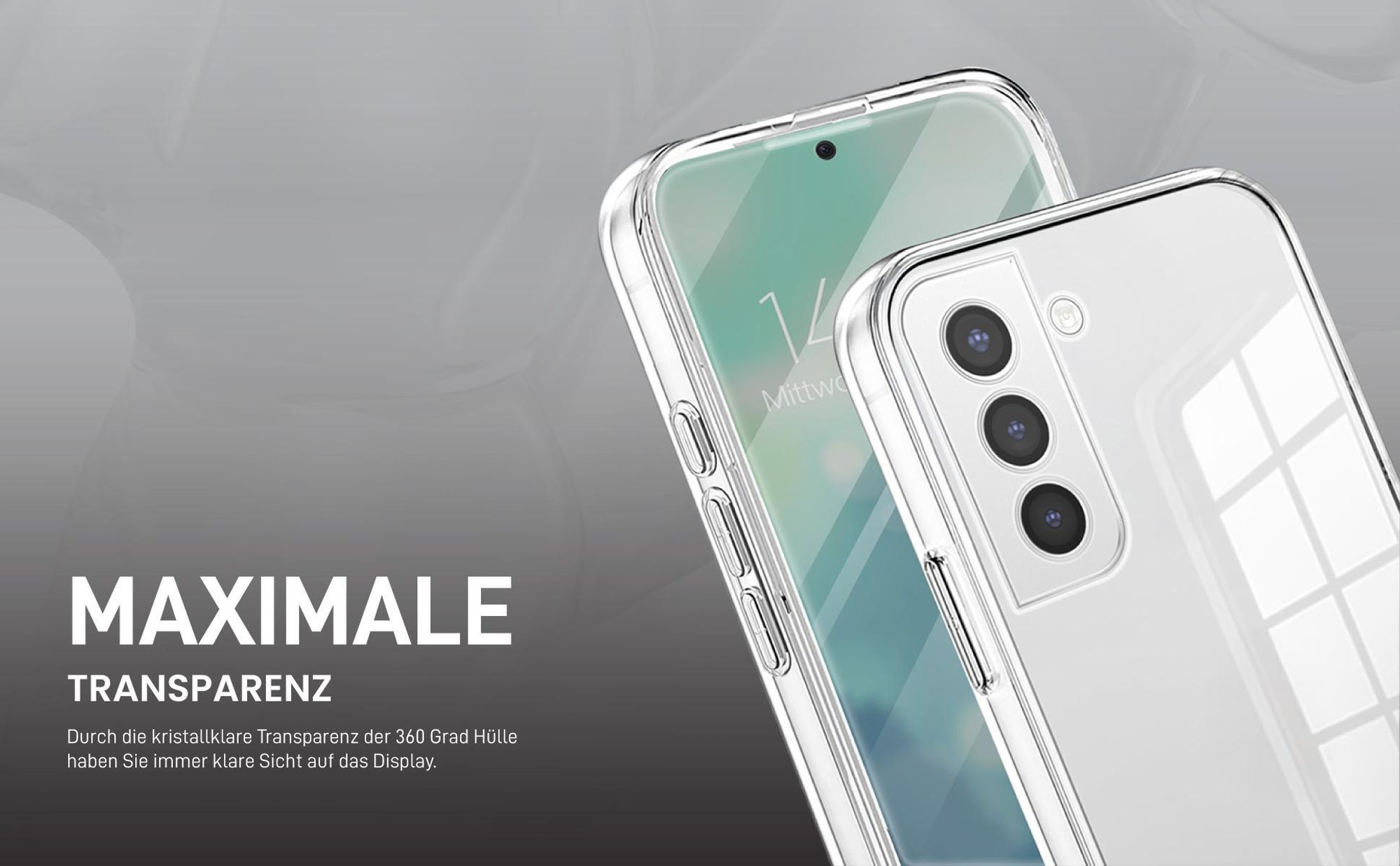 Transparentes 360 Grad Cover Front Back für Samsung Galaxy S21 FE