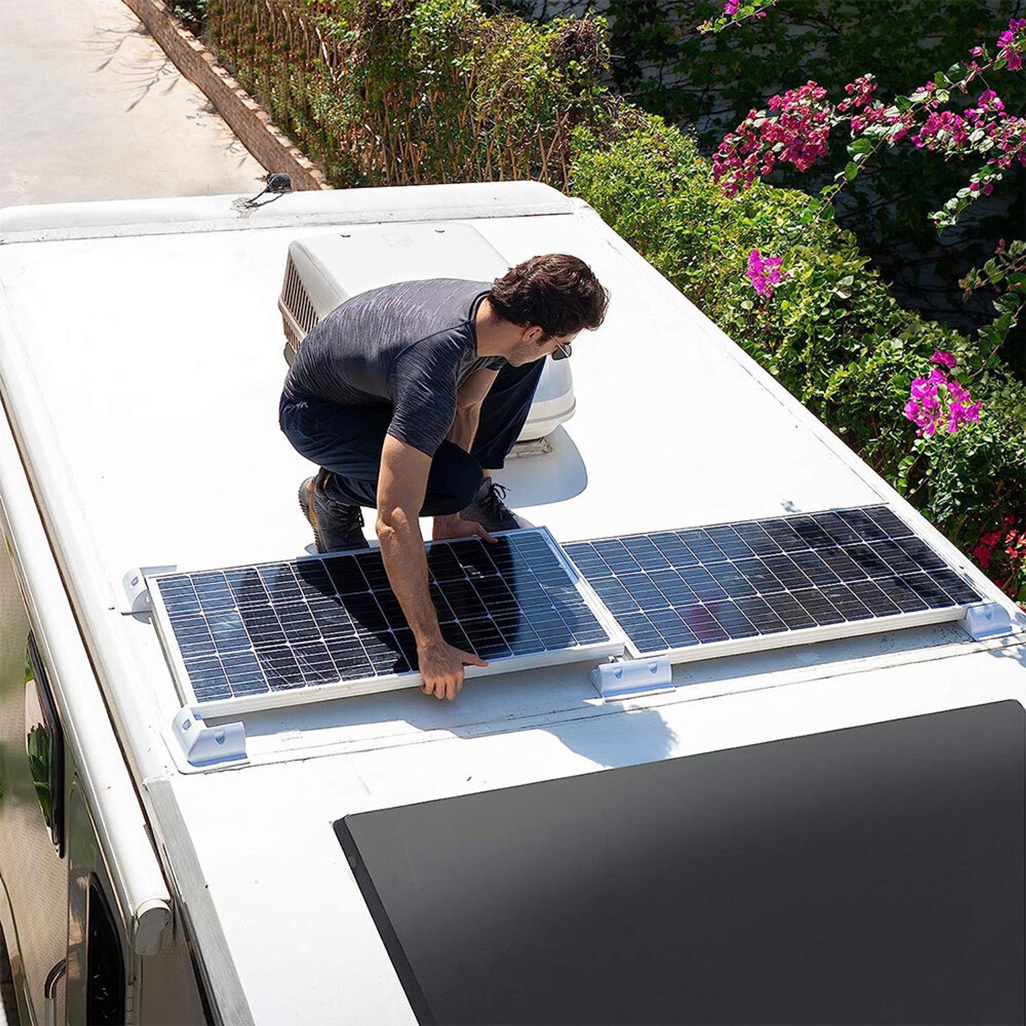 4X Solarpanel Halterung weiß PV Halterung ABS Material für Wohnwagen Boot Dächer