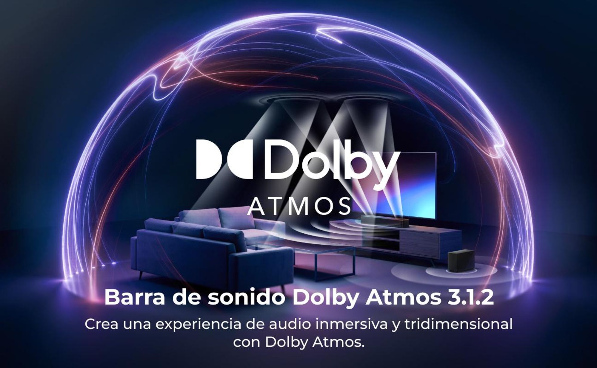 ULTIMEA Poseidon M70: Barra de sonido para TV, 3.1.2 Dolby Atmos, subwoofer inalámbrico de 5,25", HDMI eARC, Bluetooth® 6.0, 312 W de potencia máxima