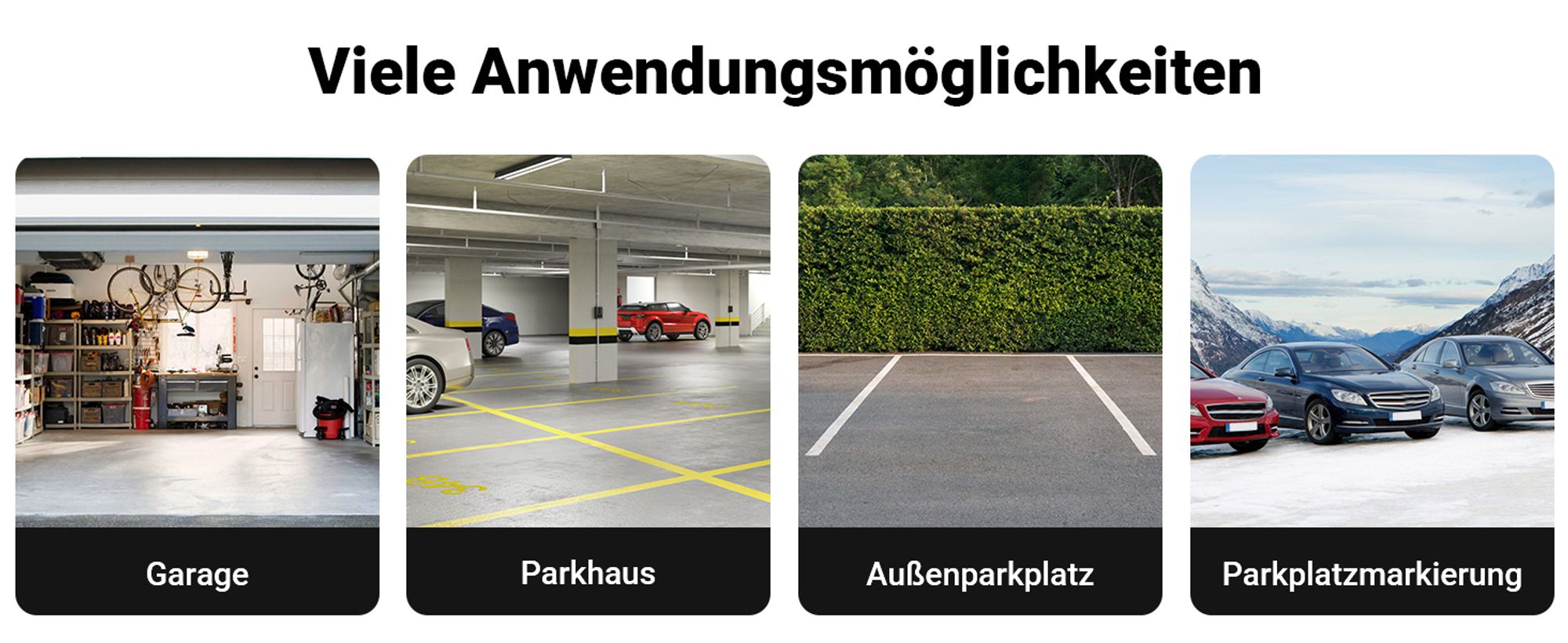 Wiltec Radstopper 56 x 15 x 10 cm, 2x Einparkhilfe aus Gummi, Parkplatzbegrenzung mit gelben Reflexionsstreifen & Schraubrillen, Parkplatzsperre für Garage