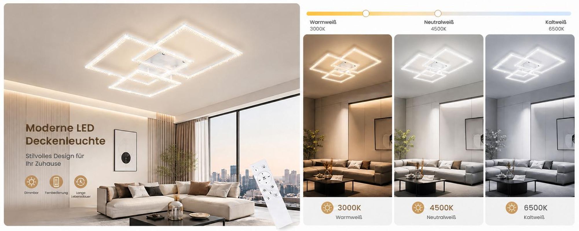 ZMH LED stropné svietidlo biele obývacia izba stmievateľné 82 W Moderná krištáľová lampa do spálne dizajnové interiérové svietidlo s diaľkovým ovládaním