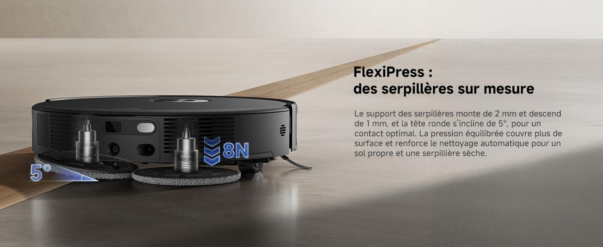 MOVA P50s Ultra Robot d'Aspiration et de Balayage, 24 000 Pa, Station d'Aspiration Automatique, Franchissement Obstacles StepMaster, Navigation Dual-L