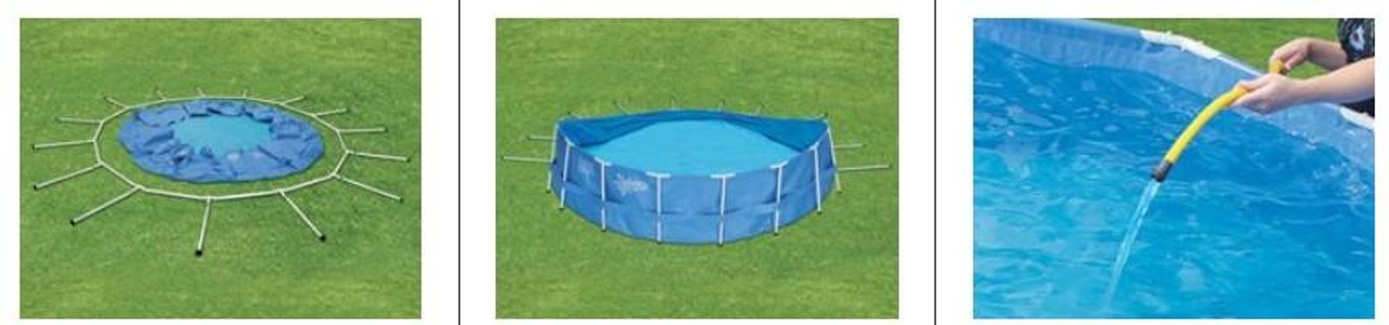 SWING FRAME Aufstellbecken runder 4,88x1,22m dunkles Rattan