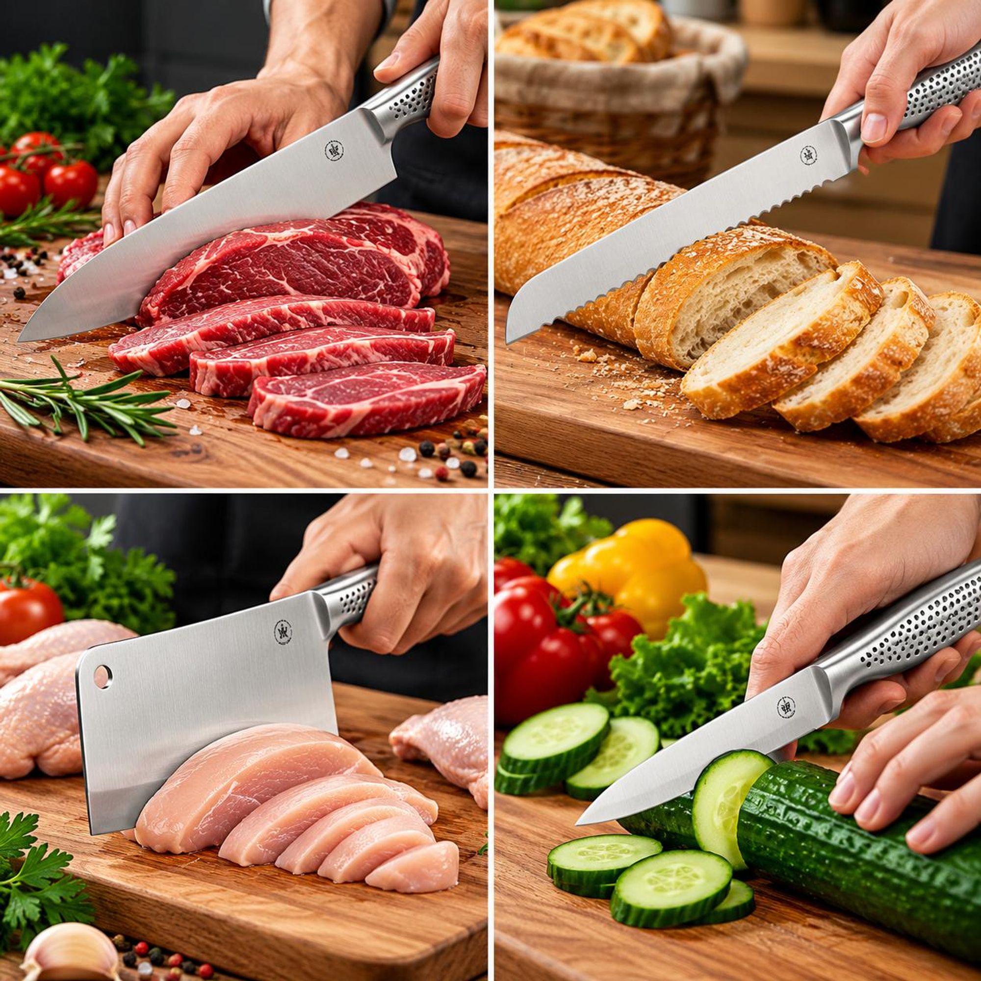 Messerset 10-teiliges Professionelle Küchenmesser aus Edelstahl  Aufbewahrungstasche Royal Swiss®