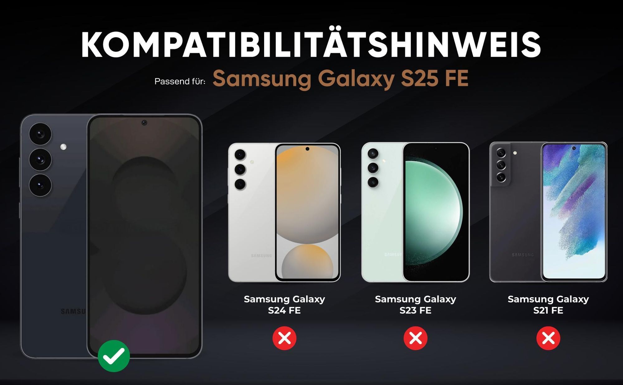 Kompatibilitätshinweise Hülle für Samsung Galaxy S25 FE