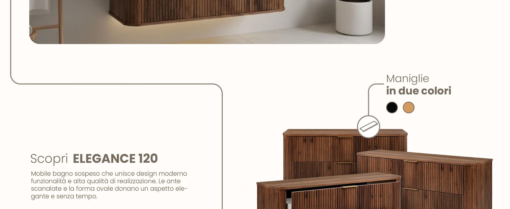 Mobile Sottolavabo 120 Cm Pensile Quercia Noce