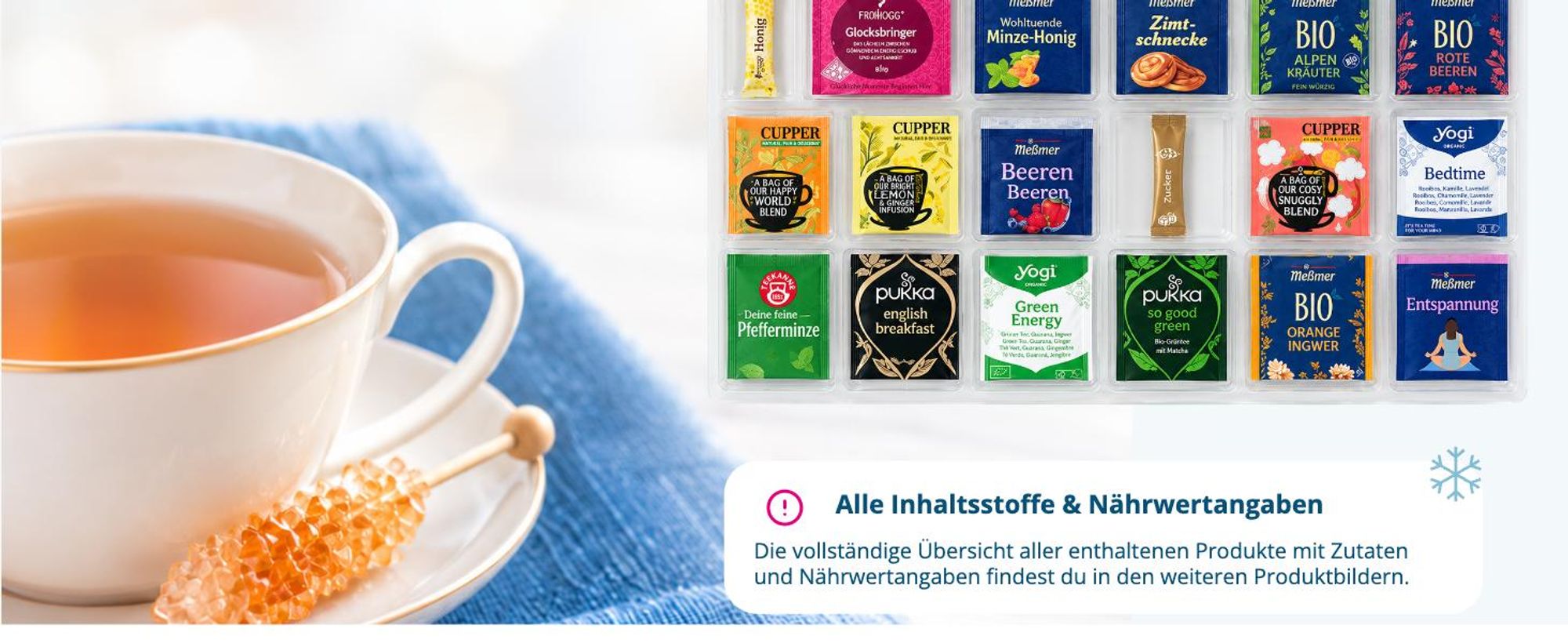 itenga Adventskalender Tea Time mit Tee 50 x 35 x 4,6 cm