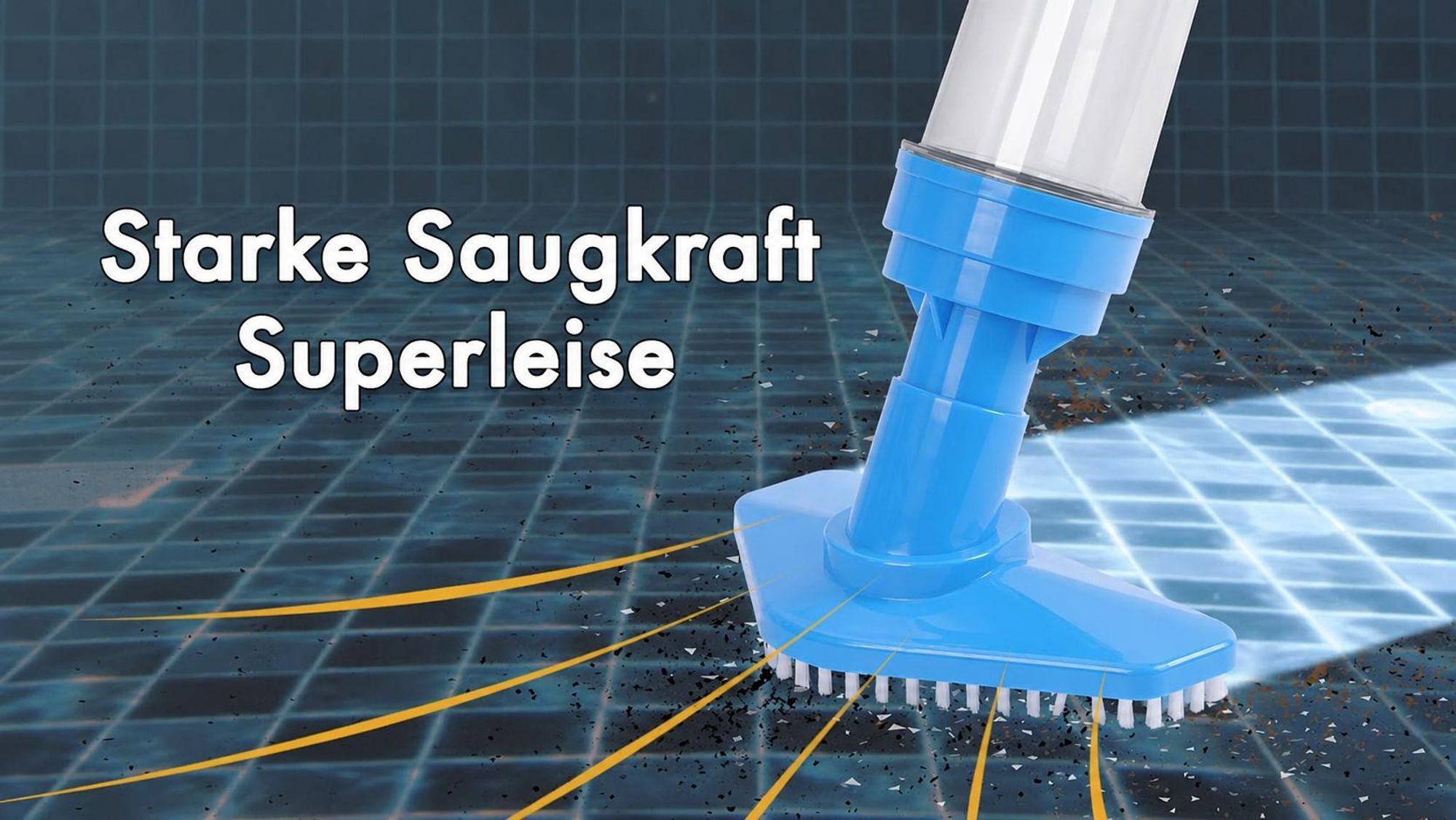 3-in-1 Kabelloser Poolstaubsauger, Wiederaufladbares Pool-Staubsauger-Set, Sonstiges Poolzubehör Mit Blattnetz -Kit,für Sand und Schmutz,0.23l,Blau