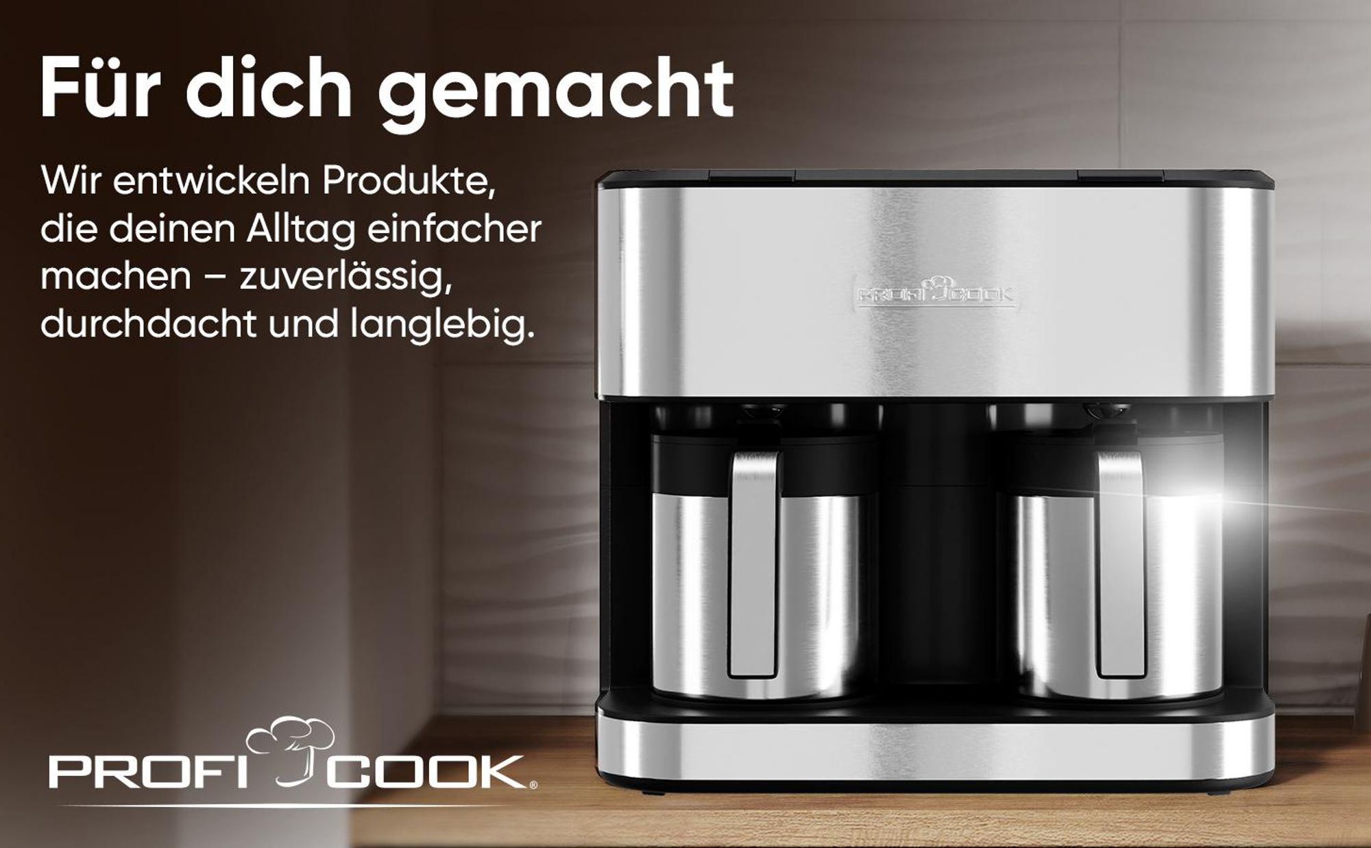 ProfiCook® Doppel Kaffeemaschine mit Thermoskanne | 24 Tassen | 2 Kannen | Einzel-/Kombibetrieb | Filterkaffeemaschine | PC KAD 1307 inox