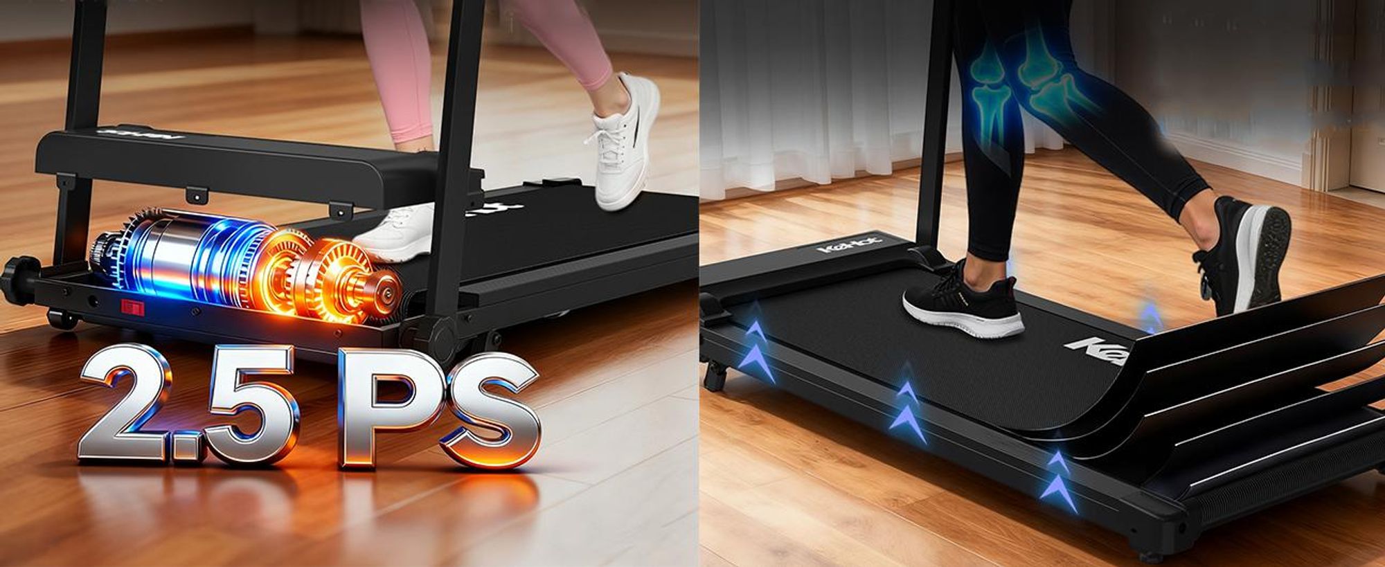 Kehot Laufband klappbar 1-12 km/h,136kg,LED-Display,App für Zuhause