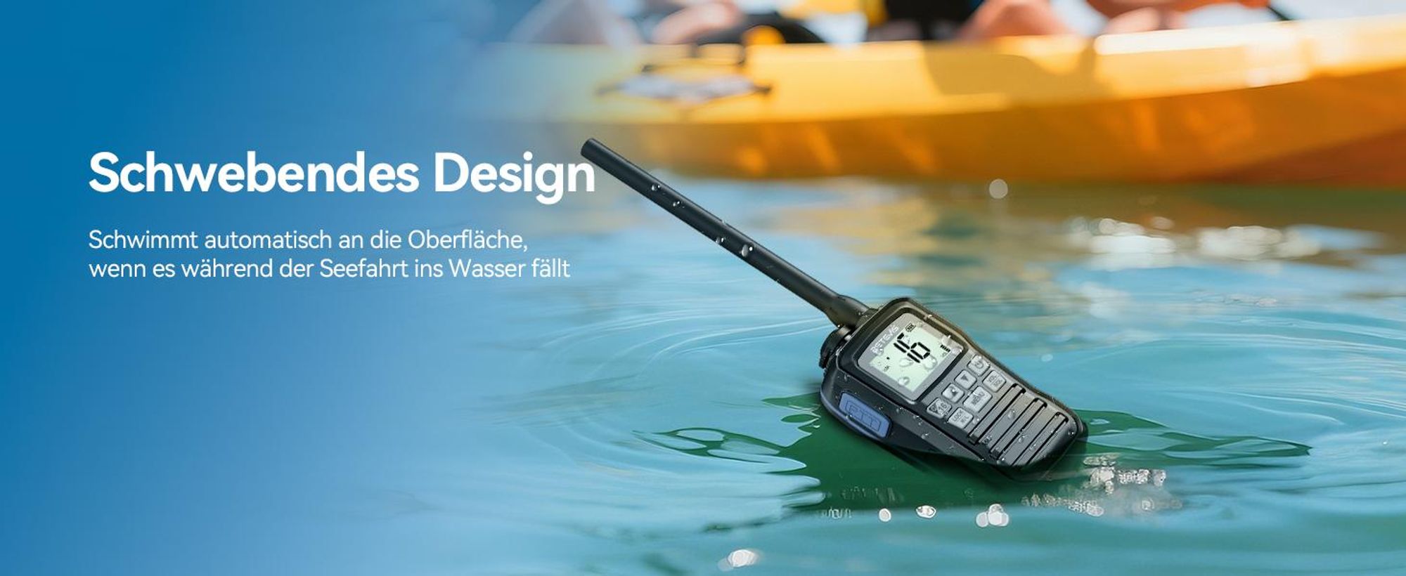 Retevis RM01P Seefunkgerät, Marine Radio, IP67, Schwimmende Vibration, 88 Kanäle,Typ-C, RM01 Verbesserte Version für Fischerboote und Transportschiffe