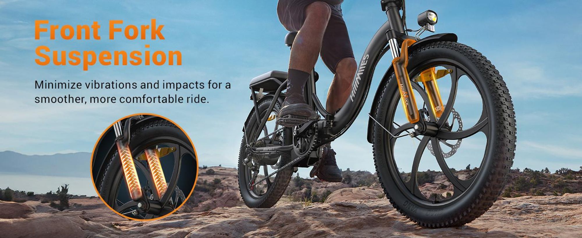 HillMiles E Bike, E-bike skladací bicykel s 36V 13Ah batériou do 80-100km, 20 * 3,0 palca, 7-rýchlostný SHIMANO, 250W motor a 25km/h MilePort 1