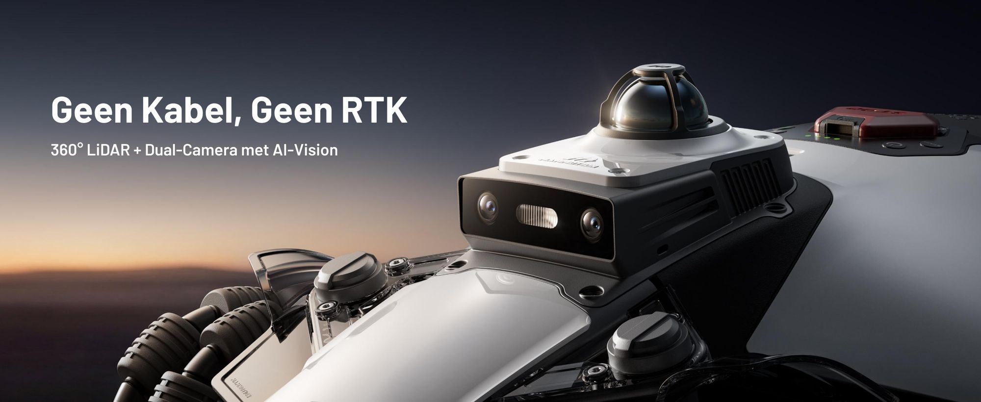 Robotmaaier Mammotion LUBA Mini 2 AWD 1500, met garage en wasstandaard, zonder kabel, voor 1500 m², kanten maaien, hellingen 80%, auto-kartering, APP