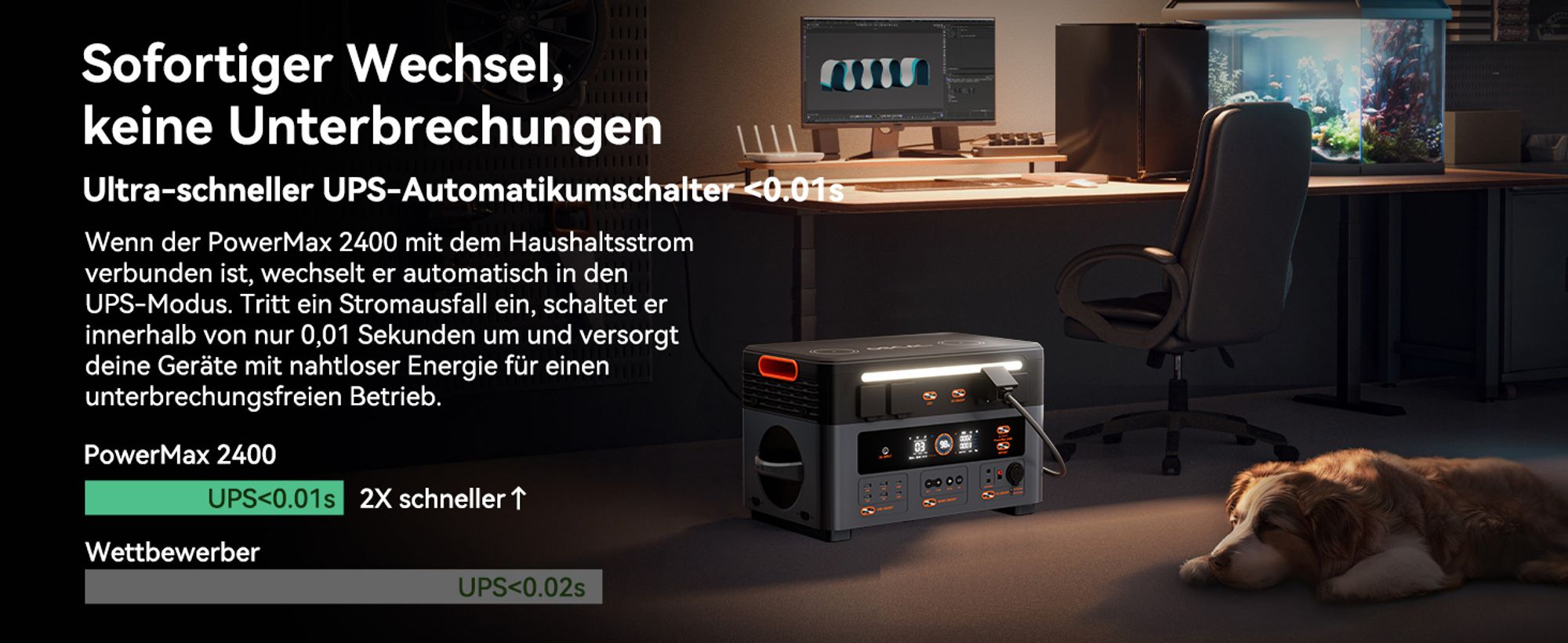 OSCAL PowerMax 2400Pro Oddzielna elektrownia słoneczna 2400W z 2 modułami stereo, mikroinwerterem, 16 złączami + dodatkowy akumulator OSCAL BP 2400Pro, 4032 Wh