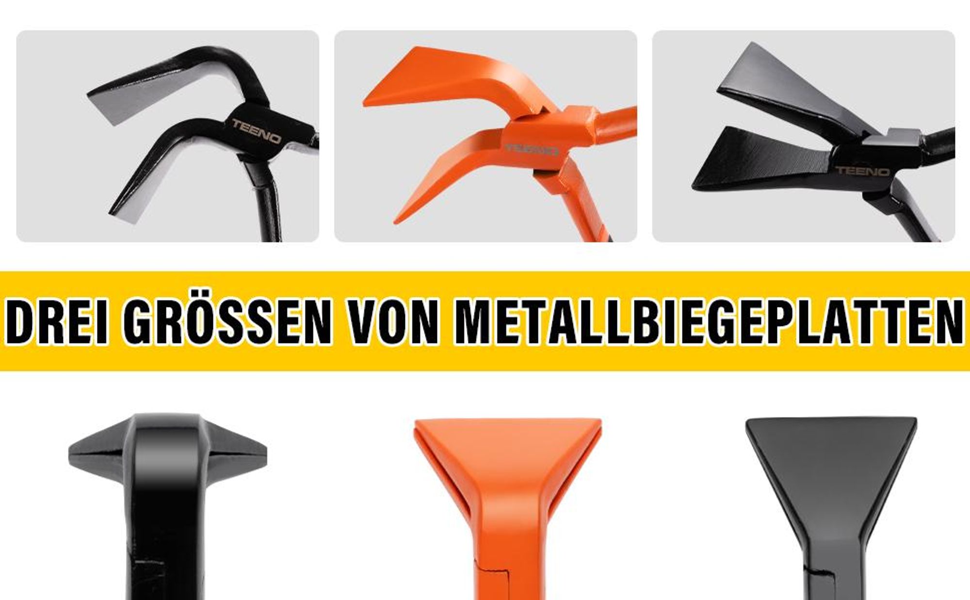 TEENO 3Tlg Abkantzange Biegezange Falzzange [0°], [45°] and [90°], Maulbreite 60mm, Blechbiegezange aus Kohlenstoffstahl, mit Handschuhe