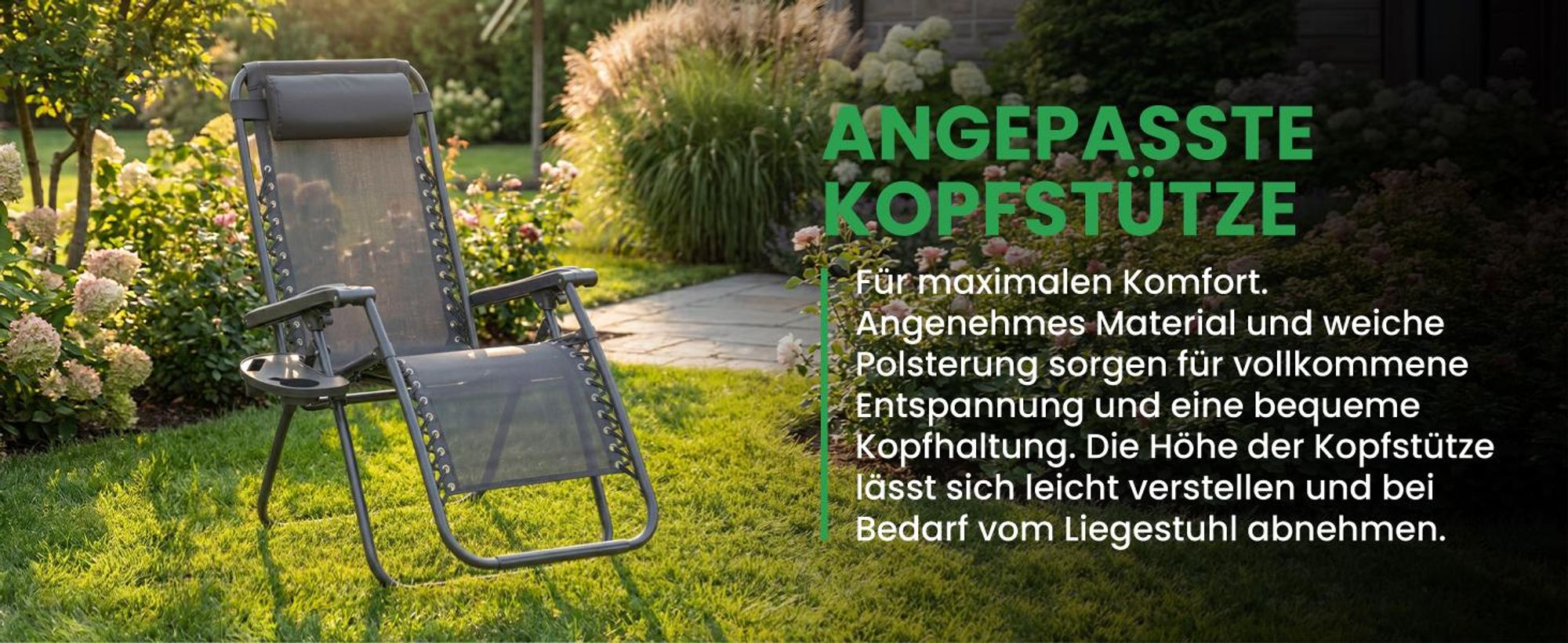 Garten Liegestuhl klappbare Grau verriegeln Strand
