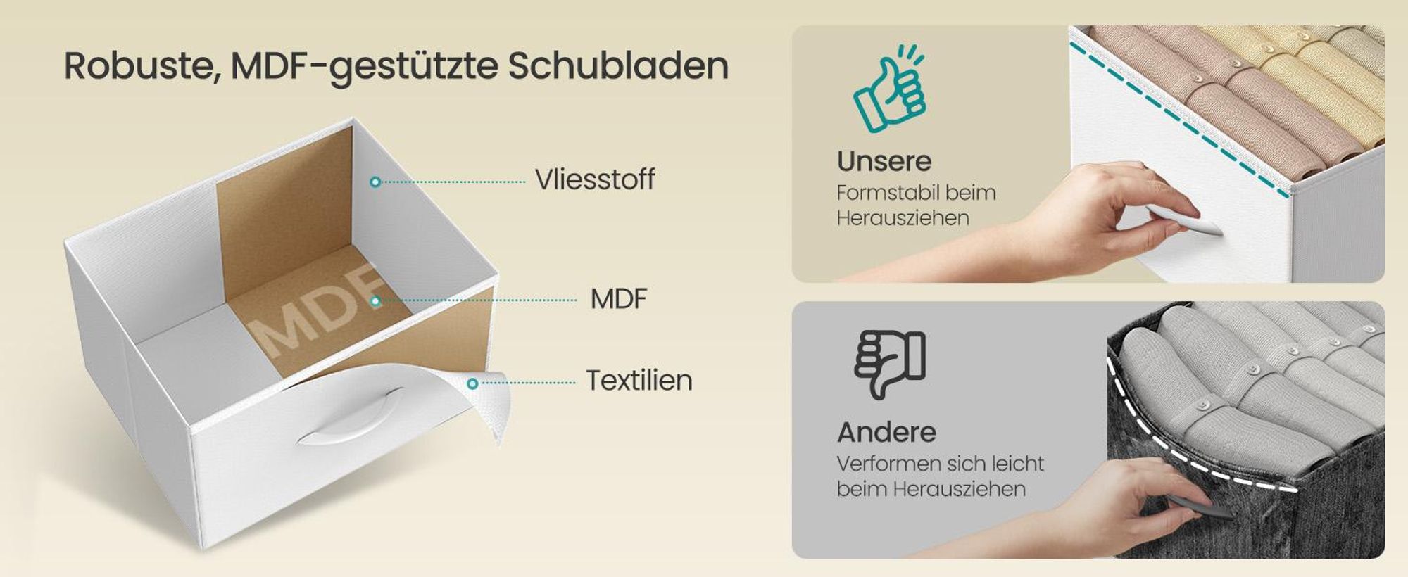 SONGMICS Kommode mit LED-Beleuchtung, Sideboard, Schubladenschrank für Wohnzimmer, mit Ladestation, 5 Schubladen, weiß