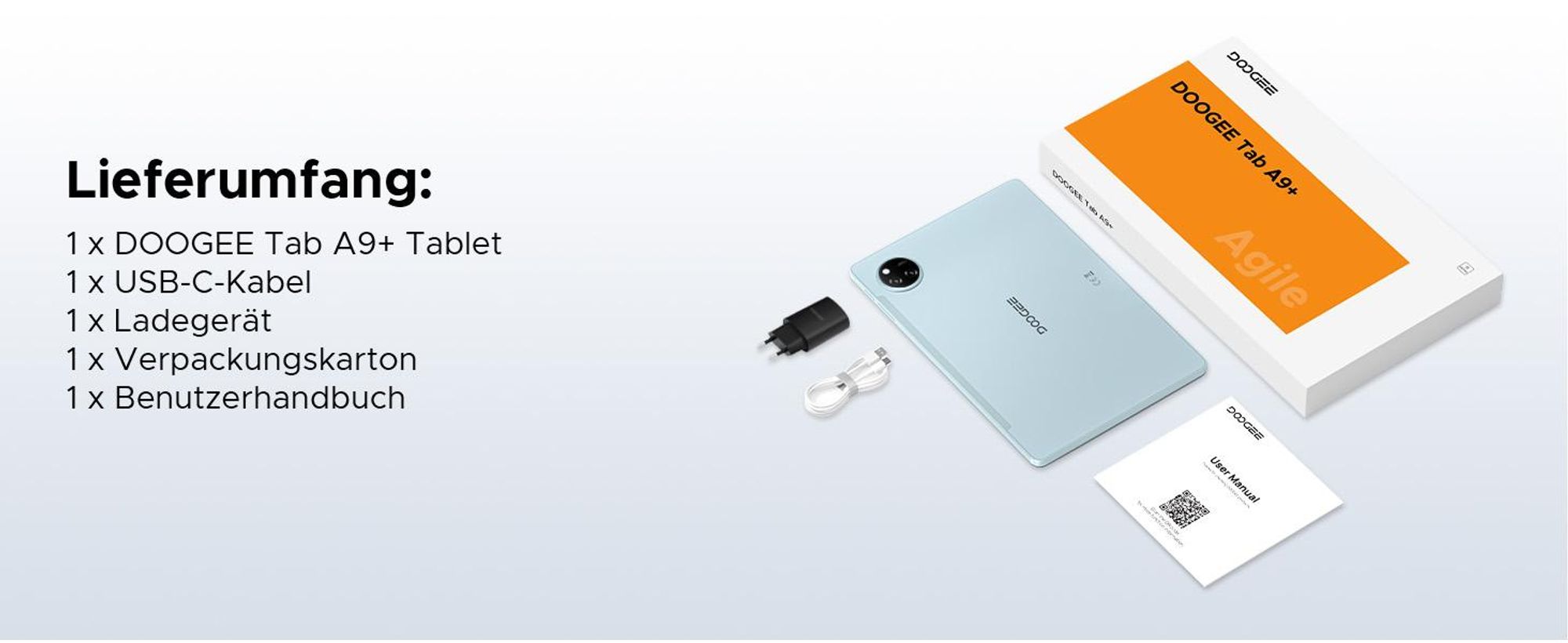 DOOGEE Tab A9+- Tablet,Android 16, 11 Zoll, 20(4+16)GB+64GB(bis 2TB erweiterbar), 90Hz, WiFi 5,8580mAh,Widevine L1