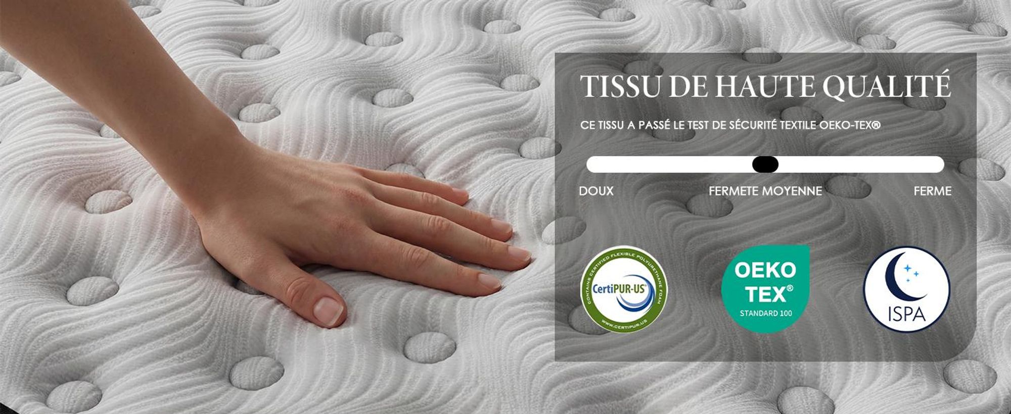 DEWINNER Matelas Hybride 160x200x25 cm, Mousse à Mémoire de Forme et Ressorts Ensachés Indépendants, Isolation des Mouvements, 7 Zones de Confort