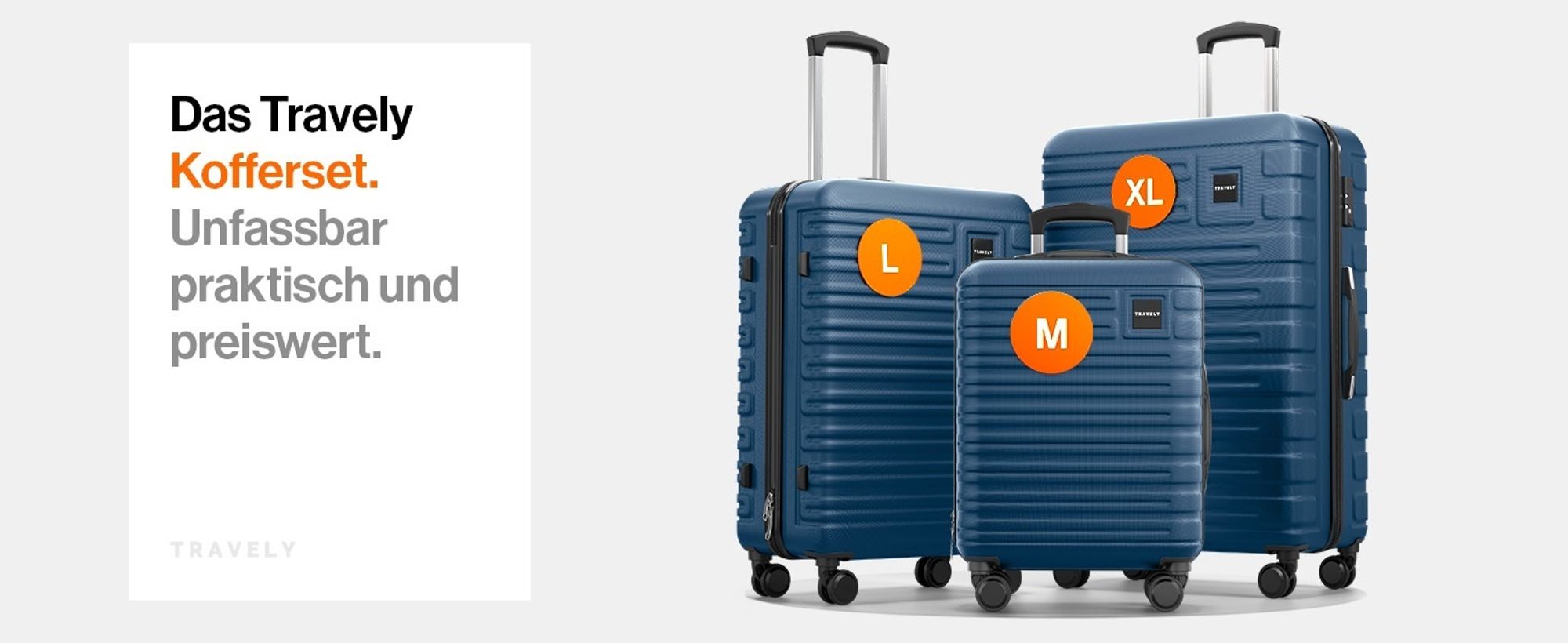 Travely Polycarbonat Koffer Groß 67cm L - 60L Innenvolumen - sehr robuster Hartschalen Koffer mit sanften Rollen & TSA Schloss, Reisekoffer, Koffer & Trolleys, Reisekoffer mit Rollen