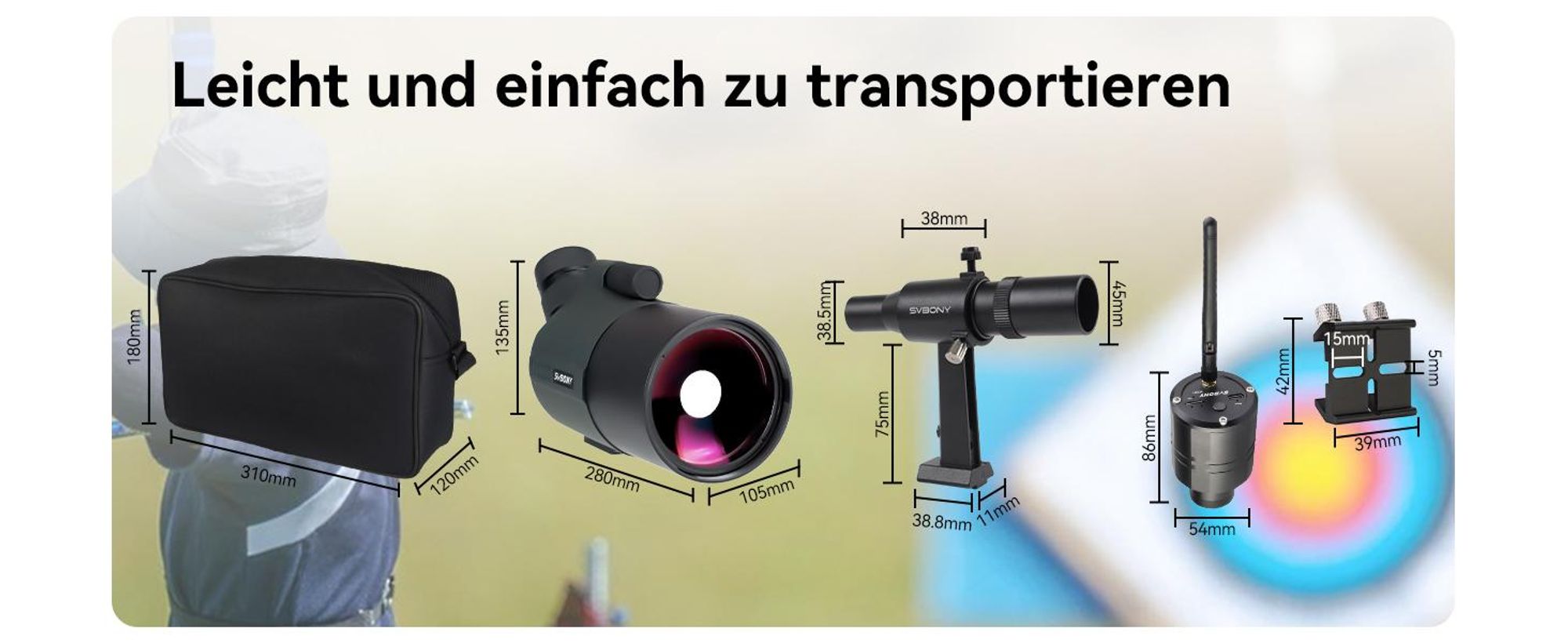 Svbony SV41Pro Mak Spektiv, 28-84X80 FMC Dual Speed Fokus, Wasserdicht, für Stargazing Vogelbeobachtung(Mit WiFi Spektiv Kamera und Sucherfernrohr)