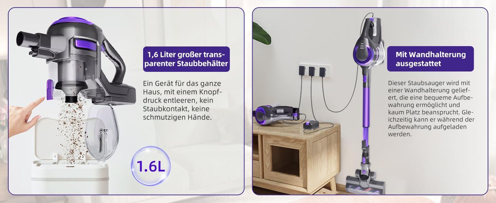 1+3 Reinigungsbürstenköpfe decken alle Reinigungsbedürfnisse im Haushalt ab