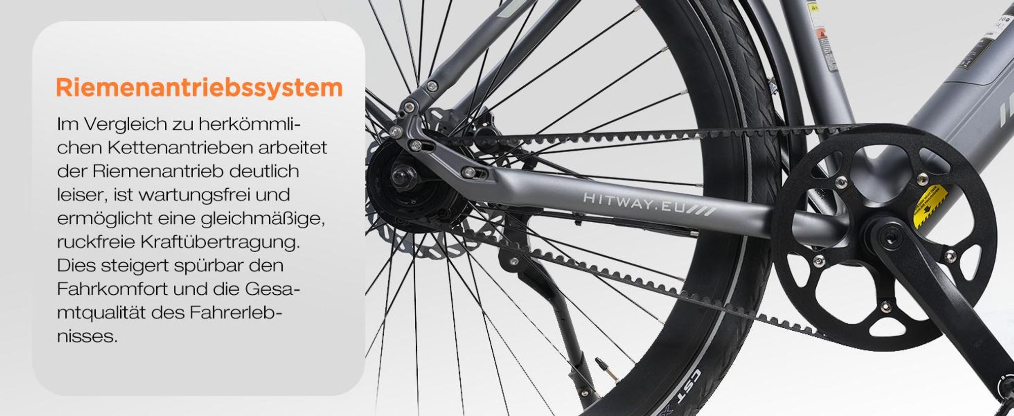 HITWAY BK18 PRO E Bike,700C Elektrofahrrad,Riemenantrieb,Hydraulische Scheibenbremsen ,36V 10,4Ah Akku,40-80 km Reichweite, LCD Display,APP