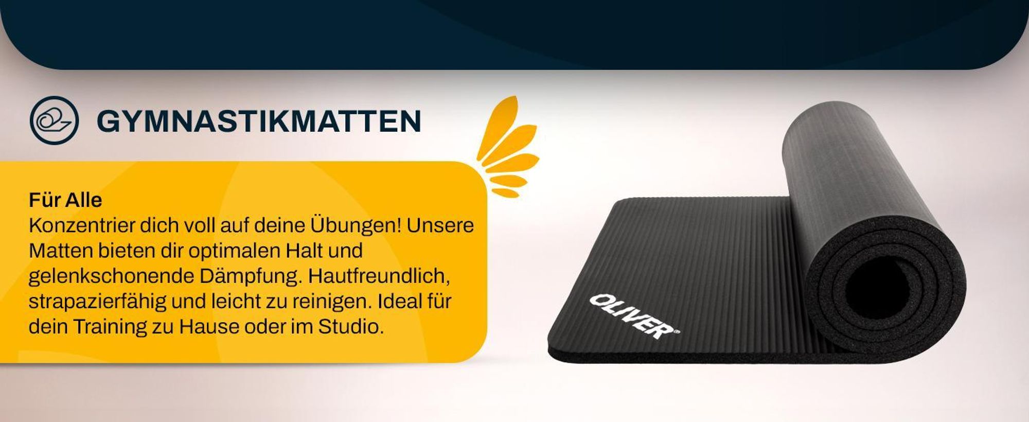 Oliver Gymnastikmatte 180 x 60 x 1 cm - anthrazit