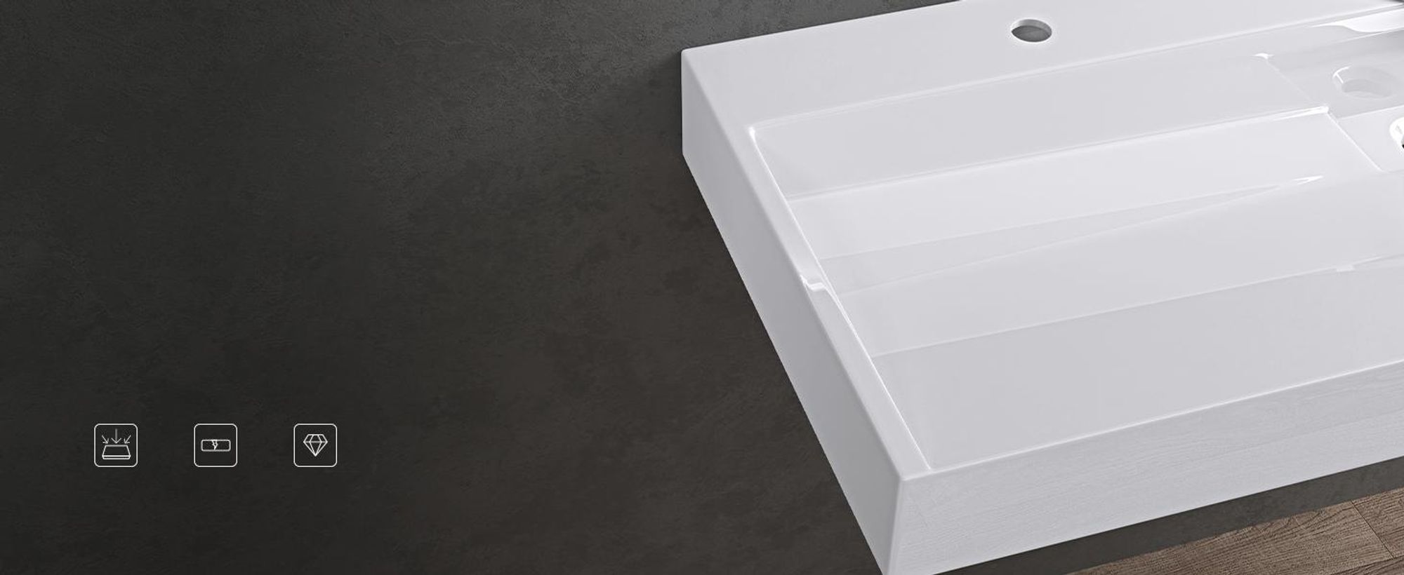 doporro Waschbecken Aufsatzwaschbecken Mineralguss Hängewaschbecken Waschtisch matt weiß 50x38x11cm ohne Armaturloch inkl. Ablaufgarnitur Colossum19