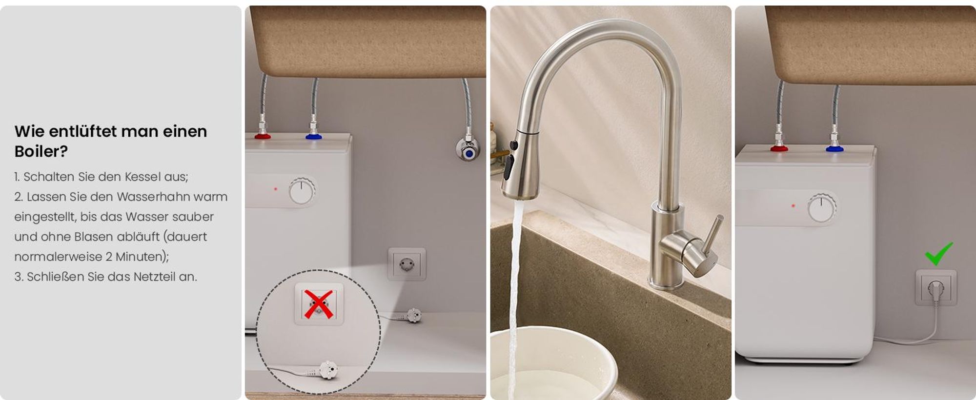 Niederdruck-küchenarmatur Edelstahl Gebürstet Ausziehbar, Wasserhahn Küche mit Schlauch 360° Drehbar, Spültischarmatur Cecipa MAX, DVGW