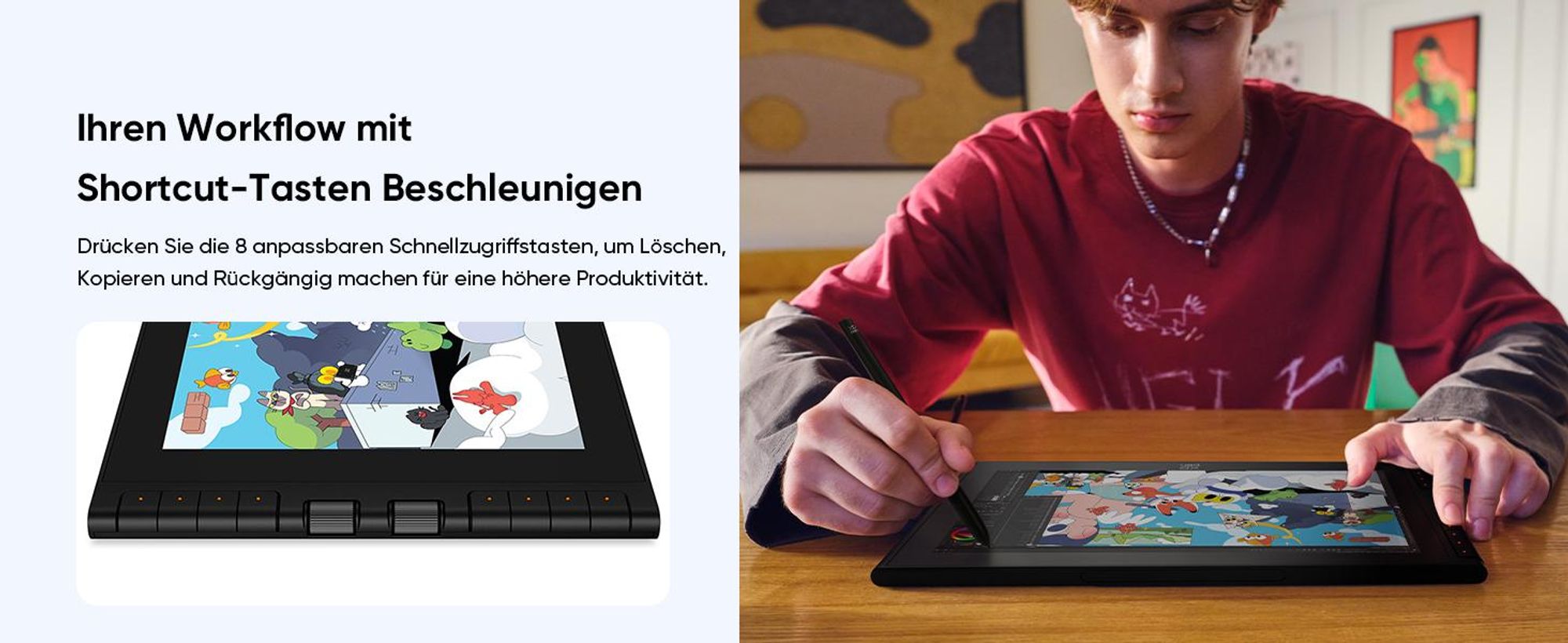 XPPen Artist 12 3rd, Kabelgebunden, 5080 lpi, 264 x 149 mm, USB, Stift, 60°