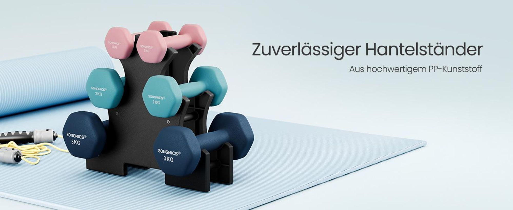 SONGMICS Hantel-Set Kurzhanteln, Hantel Set 12kg, Hexagon, Neopren Hanteln